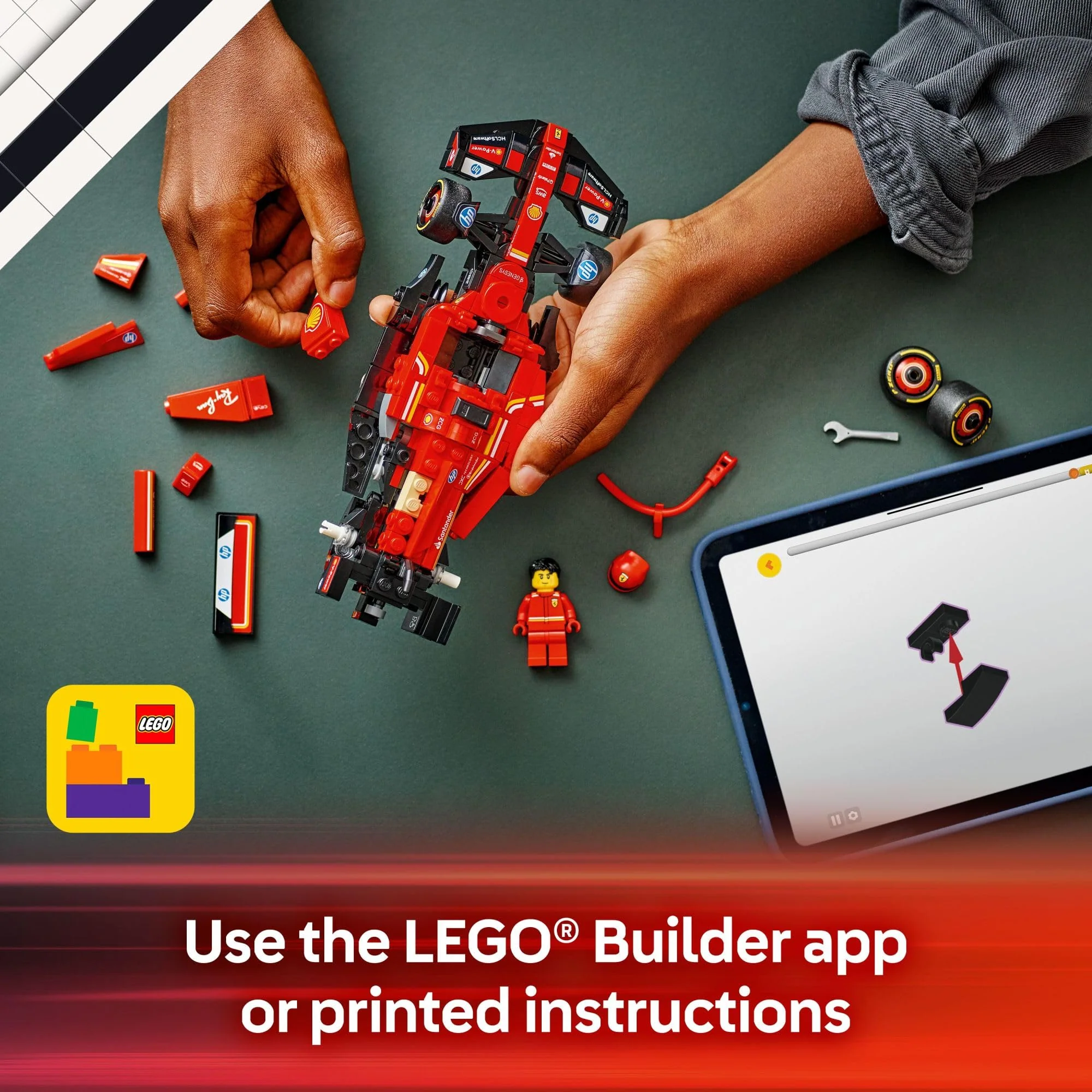 LEGO Speed Champions Ferrari SF-24 F1 Race Car Toys - Building Sets for Kids, Boys & Girls, Ages 10+ - Ferrari F1 Model Car Kits for Display or Play - Gift Ideas for Birthdays and Fans - 77242 - Image 3