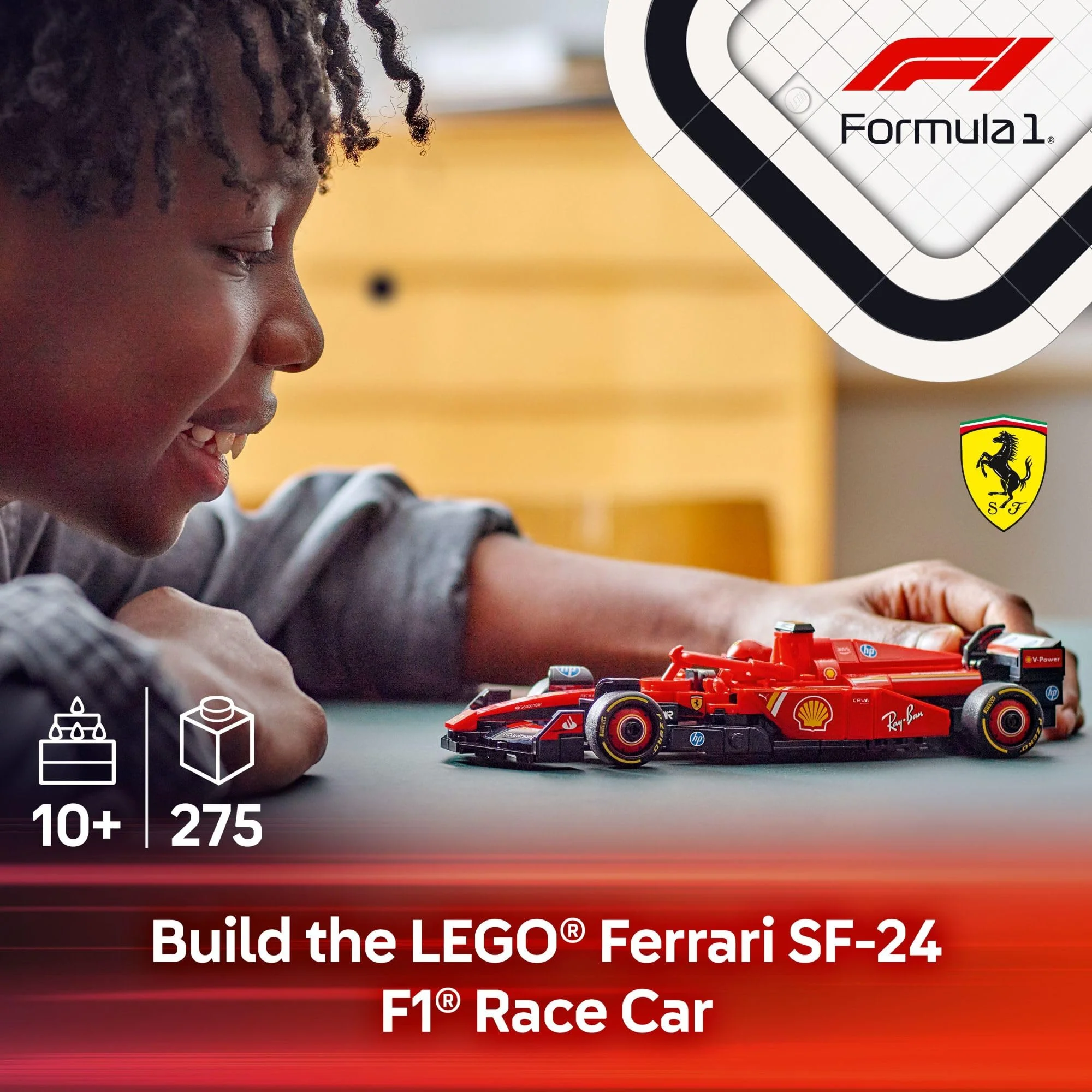 LEGO Speed Champions Ferrari SF-24 F1 Race Car Toys - Building Sets for Kids, Boys & Girls, Ages 10+ - Ferrari F1 Model Car Kits for Display or Play - Gift Ideas for Birthdays and Fans - 77242 - Image 7