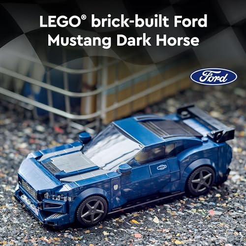 LEGO Speed Champions Ford Mustang Dark Horse Sports Car Toy, Buildable Ford Mustang Toy for Kids, Blue Toy Car Model Set, Gift Idea for Boys and Girls Aged 9 Years Old and Up, 76920 - Image 6