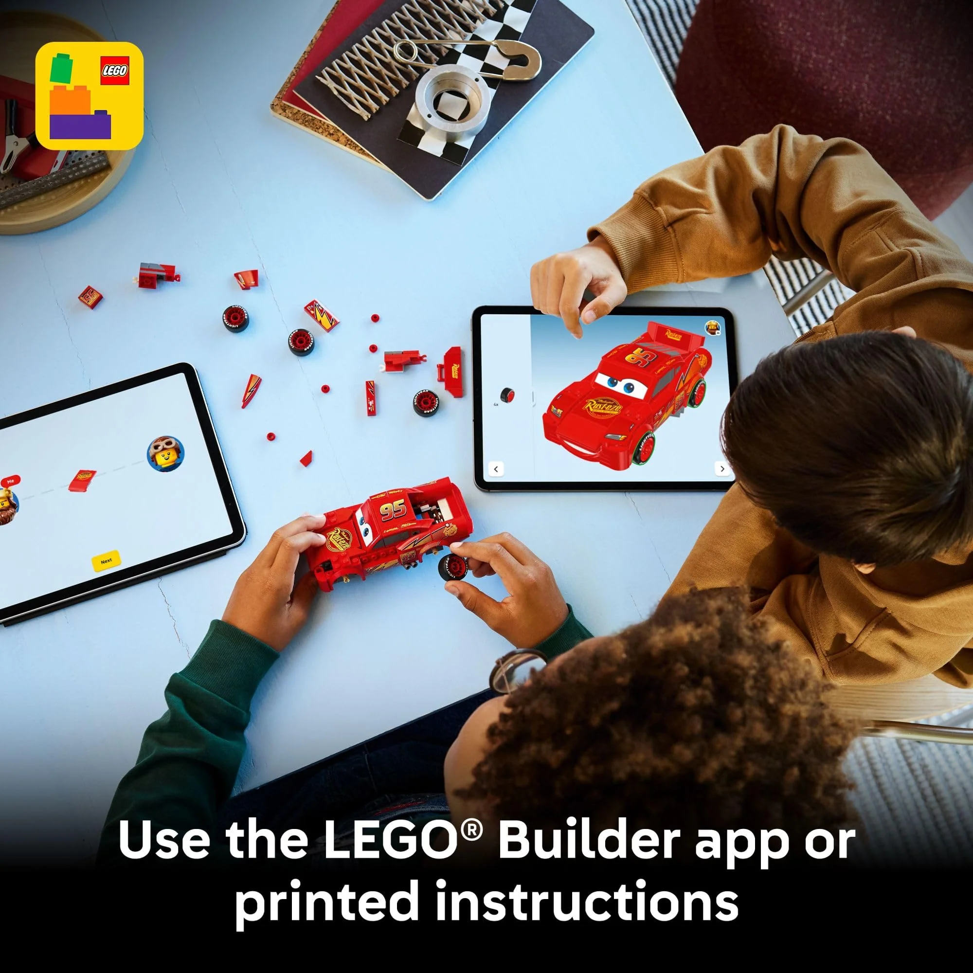 LEGO Speed Champions Lightning McQueen Toy - Disney Pixar Cars Building Blocks for Kids, Boys & Girls, Ages 9+ - Pretend Play Race Car & Bedroom Shelf Display - 77255 - Image 3