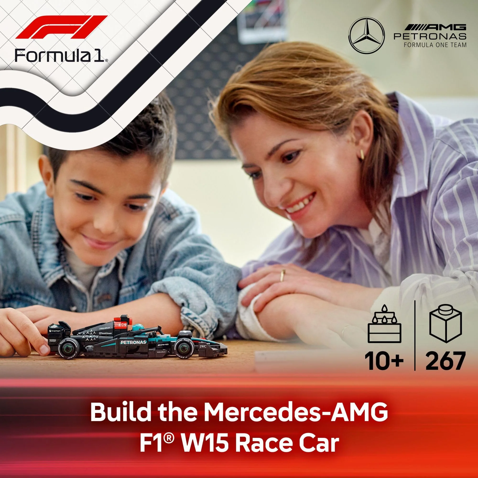LEGO Speed Champions Mercedes-AMG F1 W15 Race Car Toy - Building Set for Kids, Boys & Girls, Ages 10+ - Toy Car for F1 Fans - Gift Idea for Birthday - 77244 - Image 7
