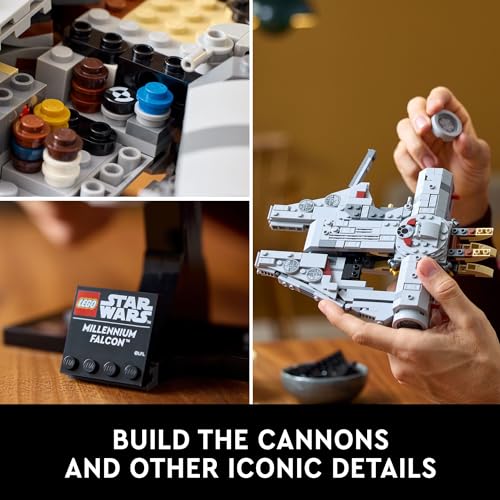 LEGO Star Wars: A New Hope Millennium Falcon 25th Anniversary Buildable Starship Model for Star Wars Fans, Collectible Star Wars Home Décor for Adults, Gift Idea for Father's Day from Daughter, 75375 - Image 5