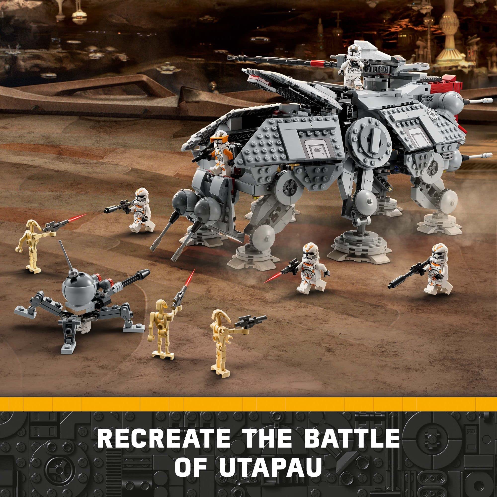 LEGO Star Wars at-TE Walker 75337 Poseable Toy, Revenge of The Sith Set, Gift for Kids with 3 212th Clone Troopers, Dwarf Spider & Battle Droid Figures - Image 5