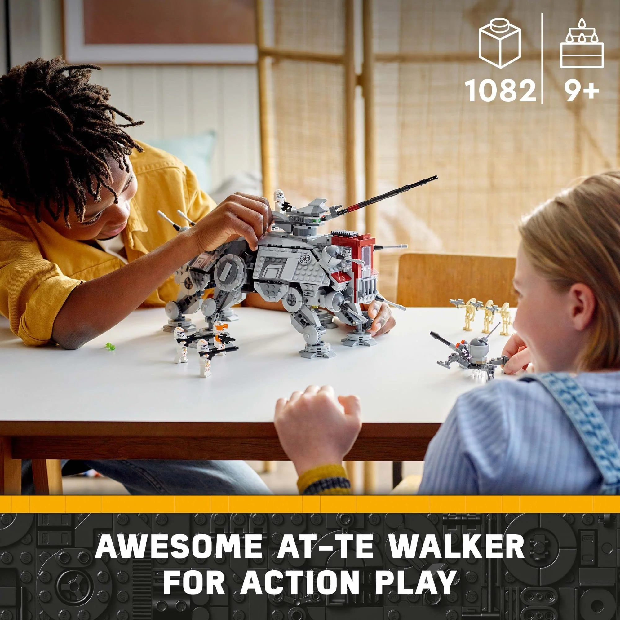 LEGO Star Wars at-TE Walker 75337 Poseable Toy, Revenge of The Sith Set, Gift for Kids with 3 212th Clone Troopers, Dwarf Spider & Battle Droid Figures - Image 6
