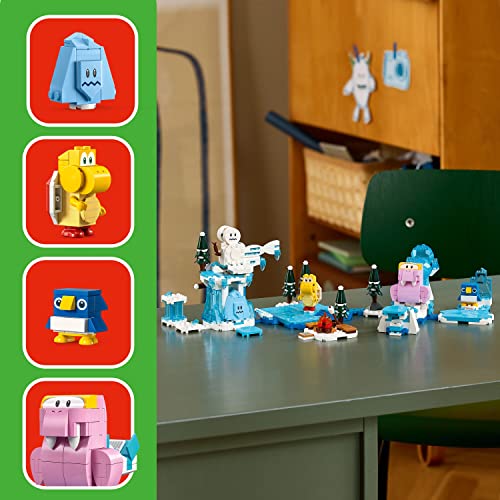 LEGO Super Mario Fliprus Snow Adventure Expansion Set 71417, Toy for Kids to Combine with Starter Course, with Freezie and Baby Penguin Figures - Image 2