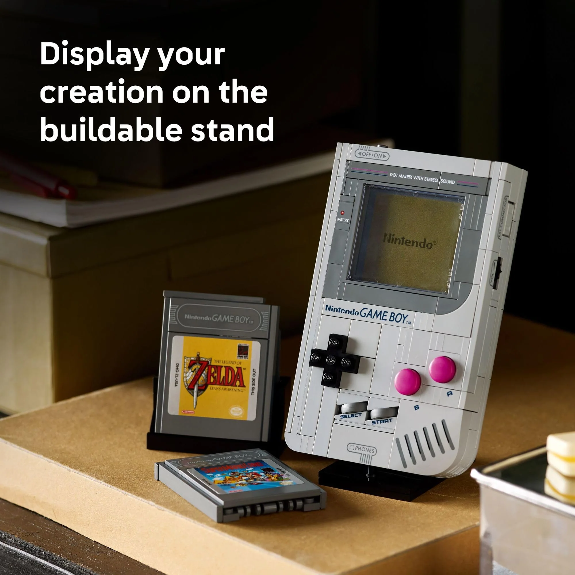 LEGO Super Mario Game Boy - Retro Building Sets for Adults, Ages 18+ - Collectible Model with Game Paks and Display Stand - Birthday Gifts for Men & Women - 72046 - Image 2