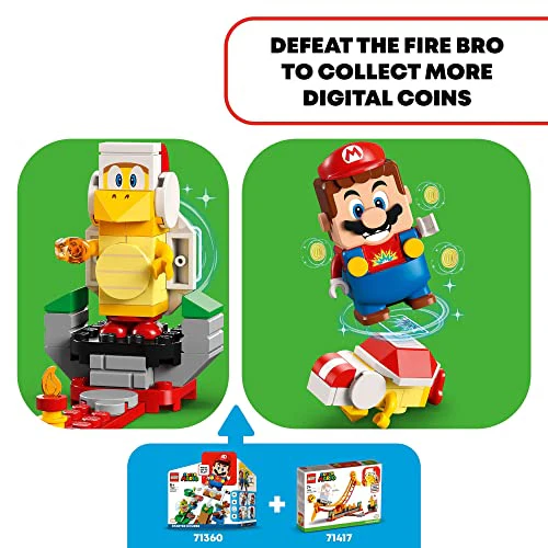 LEGO Super Mario Lava Wave Ride Expansion Set 71416, with Fire Bro and 2 Lava Bubbles Figures - Image 3