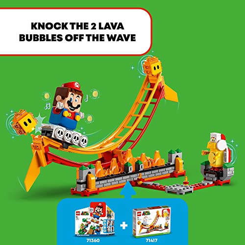 LEGO Super Mario Lava Wave Ride Expansion Set 71416, with Fire Bro and 2 Lava Bubbles Figures - Image 4