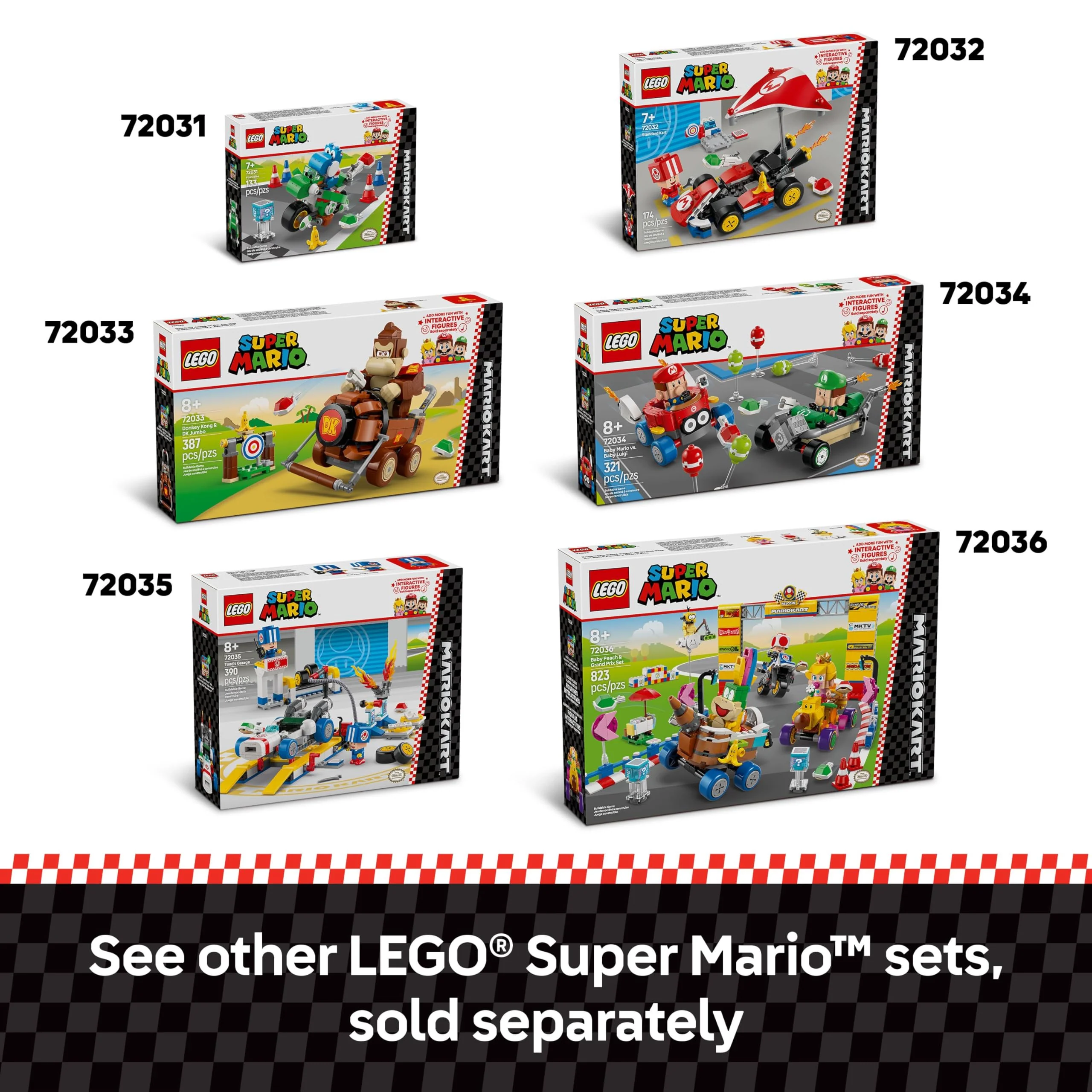 LEGO Super Mario: Mario Kart Baby Mario vs. Baby Luigi - Collectible Toy Building Set for Kids, Boys and Girls, Ages 8+ - Nintendo Mario Kart Toy for Fans - Gift Idea for Birthdays - 72034 - Image 2