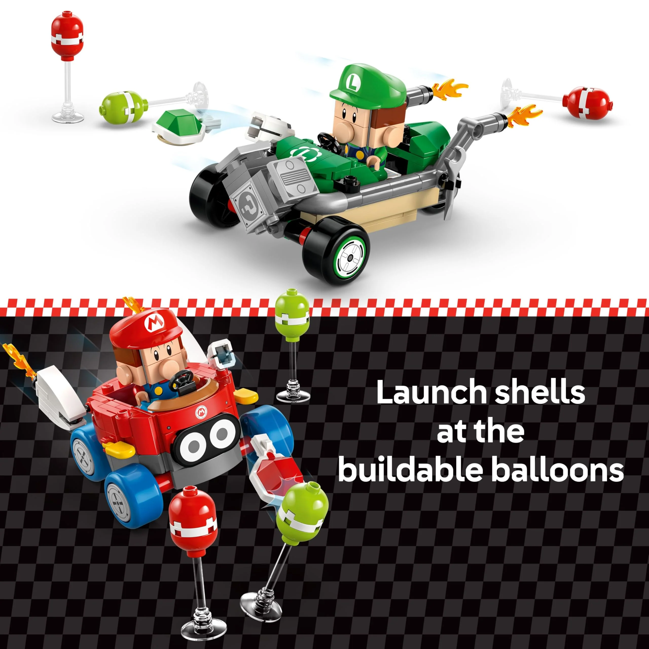 LEGO Super Mario: Mario Kart Baby Mario vs. Baby Luigi - Collectible Toy Building Set for Kids, Boys and Girls, Ages 8+ - Nintendo Mario Kart Toy for Fans - Gift Idea for Birthdays - 72034 - Image 3