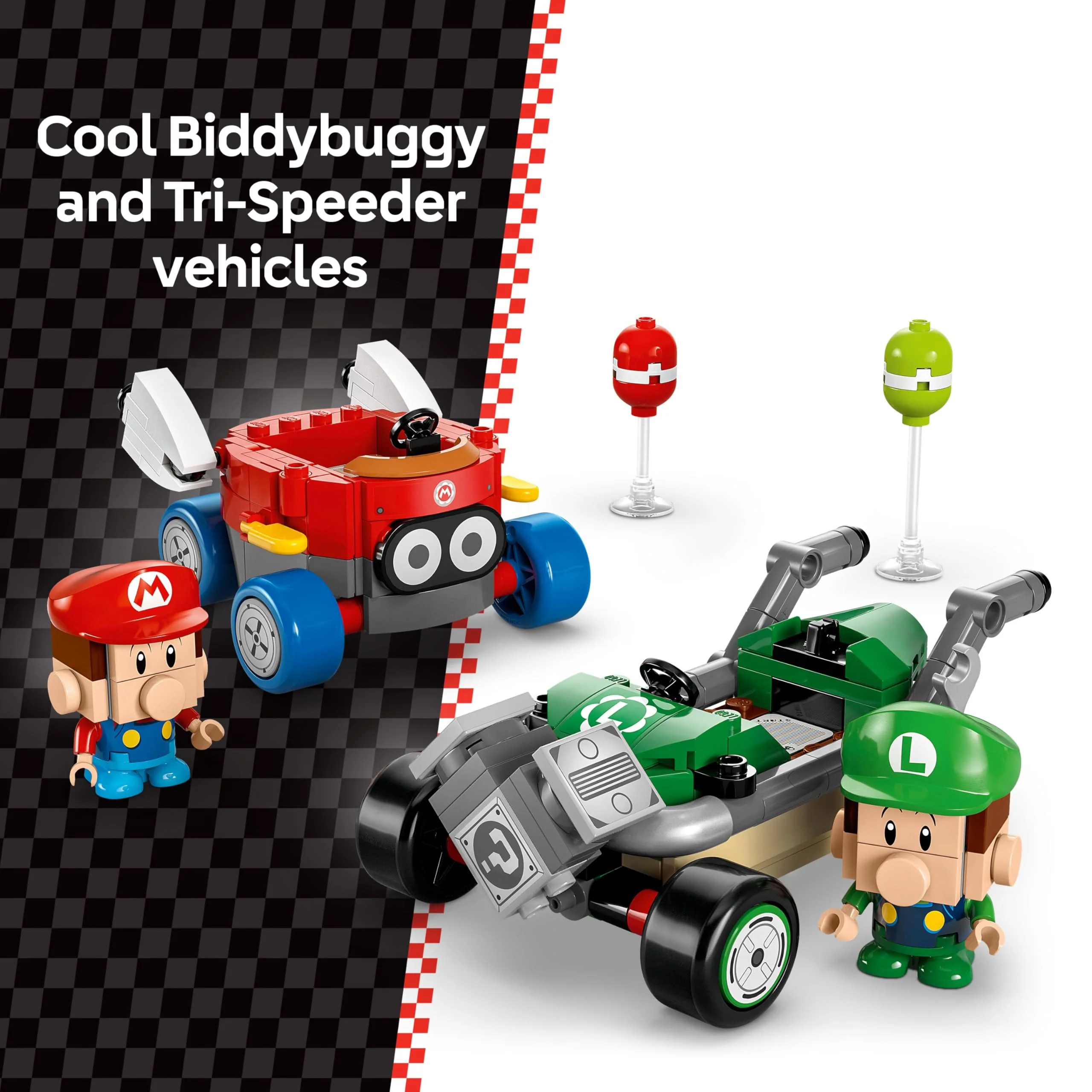 LEGO Super Mario: Mario Kart Baby Mario vs. Baby Luigi - Collectible Toy Building Set for Kids, Boys and Girls, Ages 8+ - Nintendo Mario Kart Toy for Fans - Gift Idea for Birthdays - 72034 - Image 5