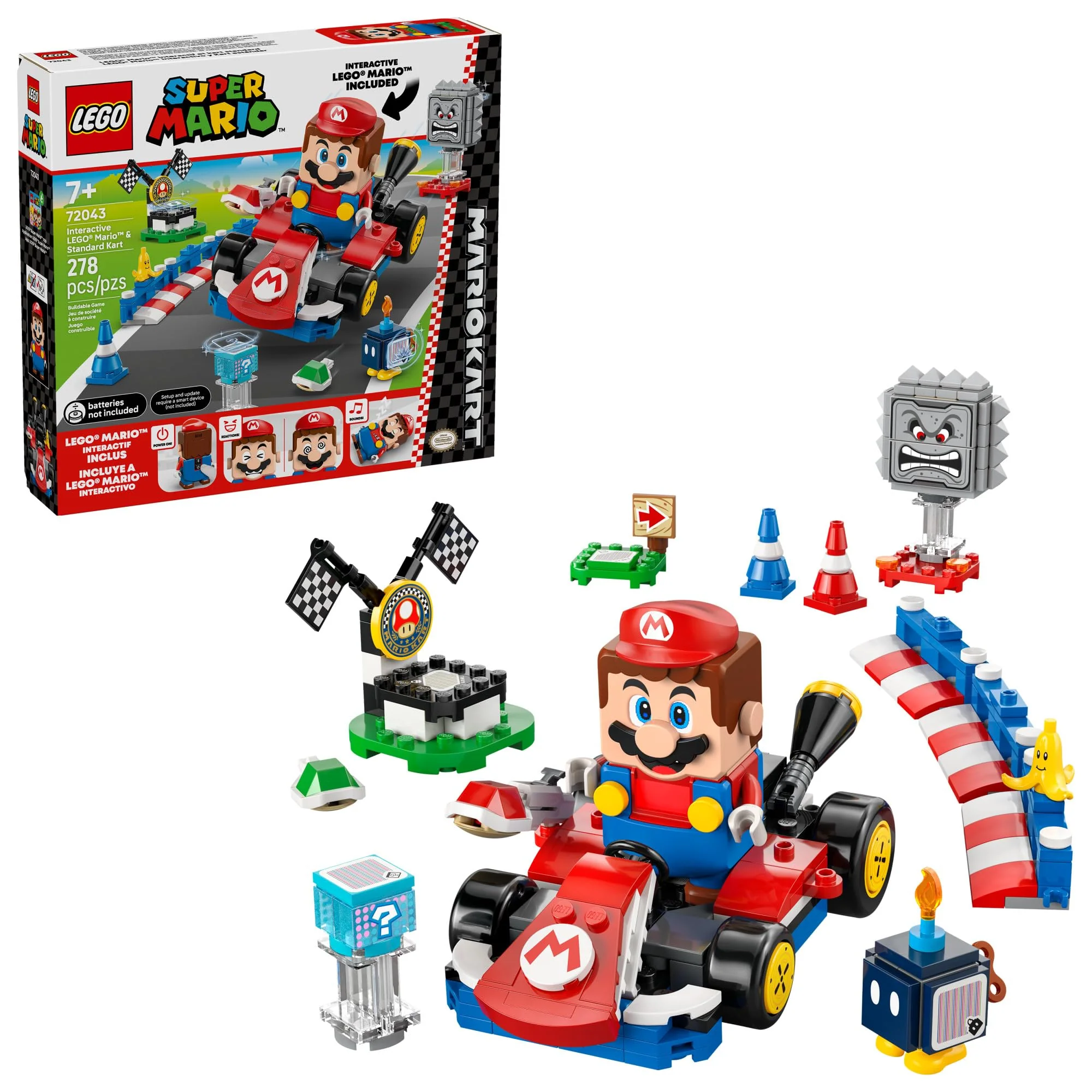 LEGO Super Mario: Mario Kart β Interactive Mario & Standard Kart Building Toy - Pretend Play Racing Playset for Boys & Girls, Ages 7+ - Gift for Christmas - 72043