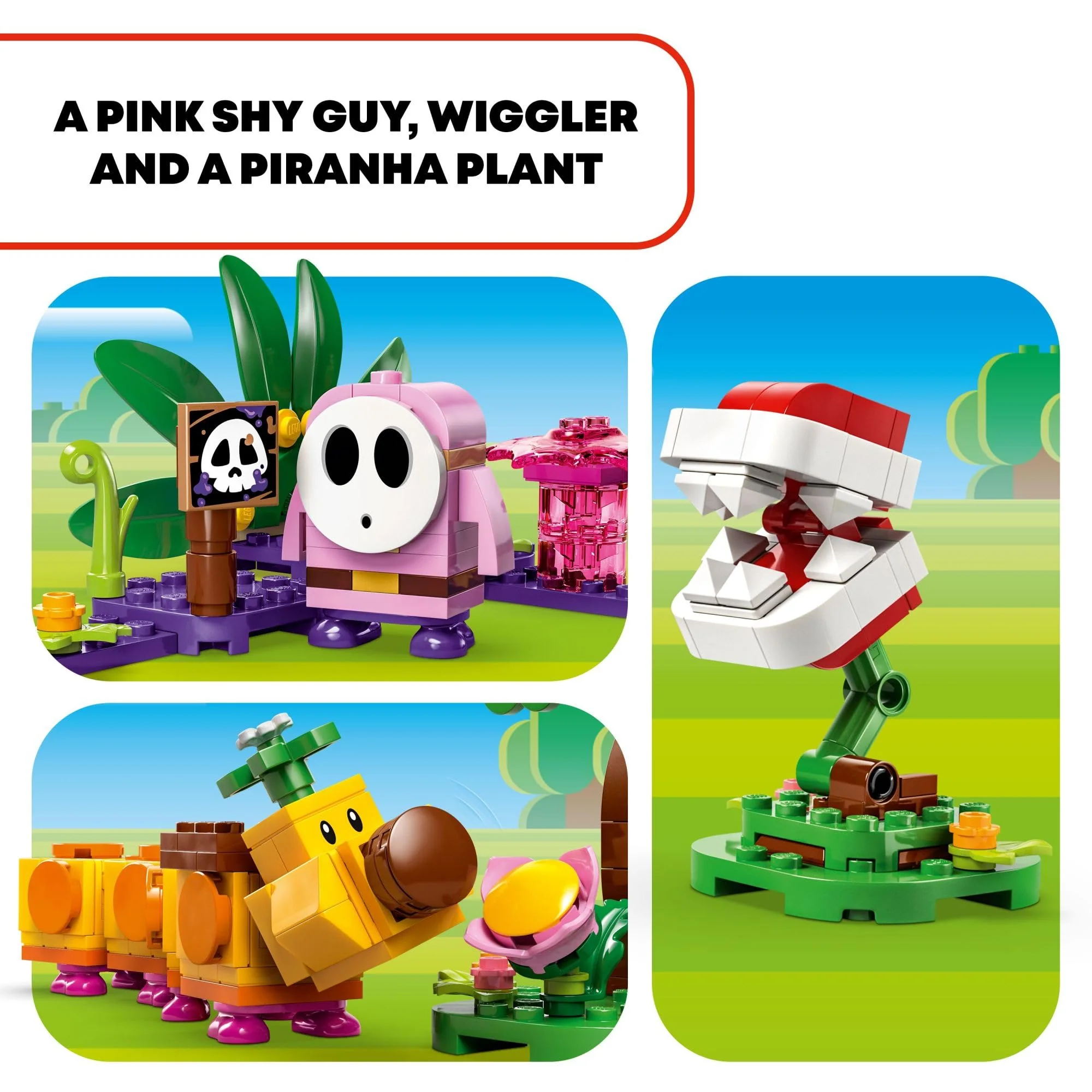 LEGO Super Mario Soda Jungle Maker Set, Customizable Nintendo Birthday Gift, Mario Playset for Kids, Pink Shy Guy and a Wiggler, Jungle Toys for Boys, Girls and Any Gamers Ages 7 and Up, 71434 - Image 4
