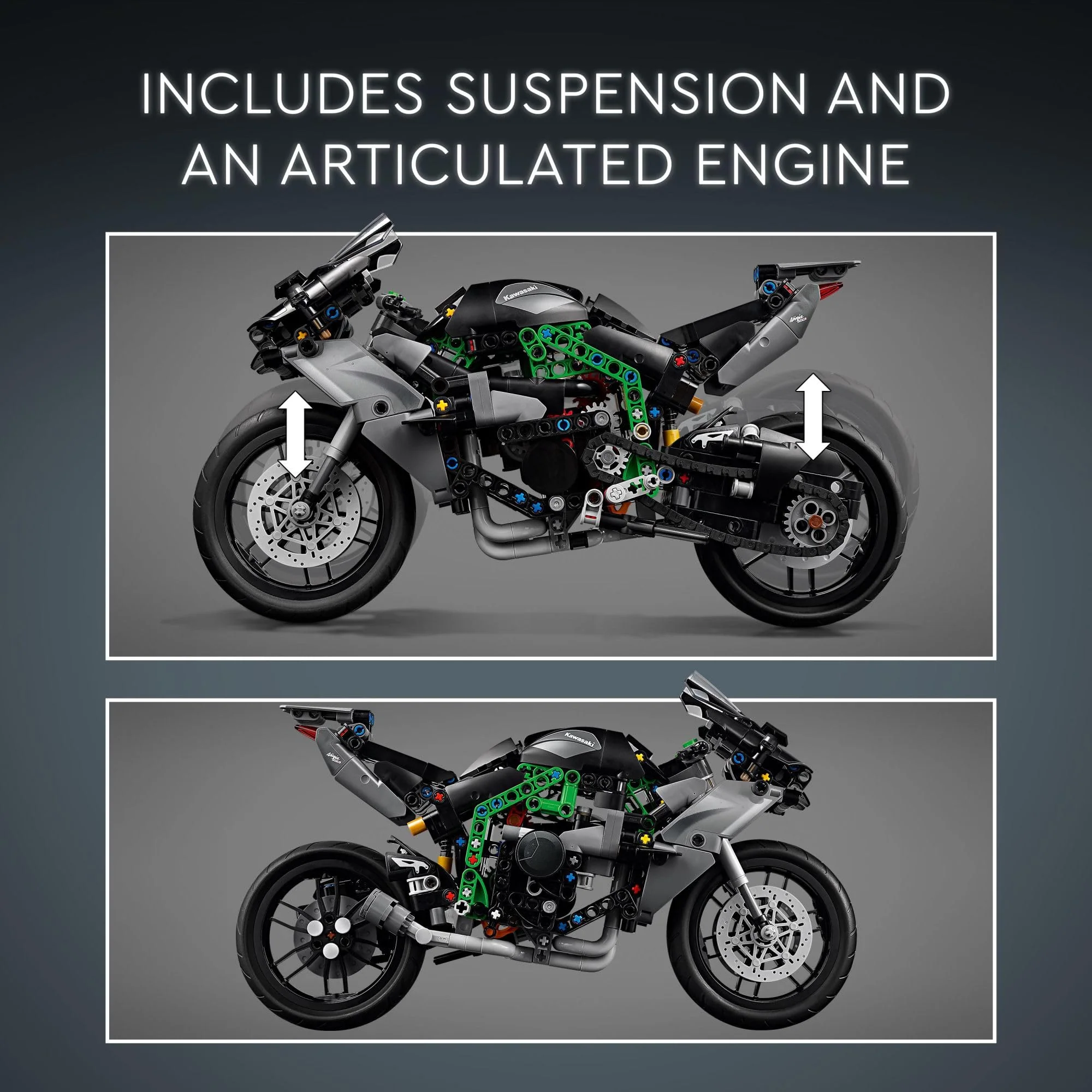 LEGO Technic Kawasaki Ninja H2R Motorcycle Toy - Building Toys for Kids, Boys & Girls, Ages 10+ with Kickstand for Display - Model Kit Gift for Christmas - 42170 - Image 5