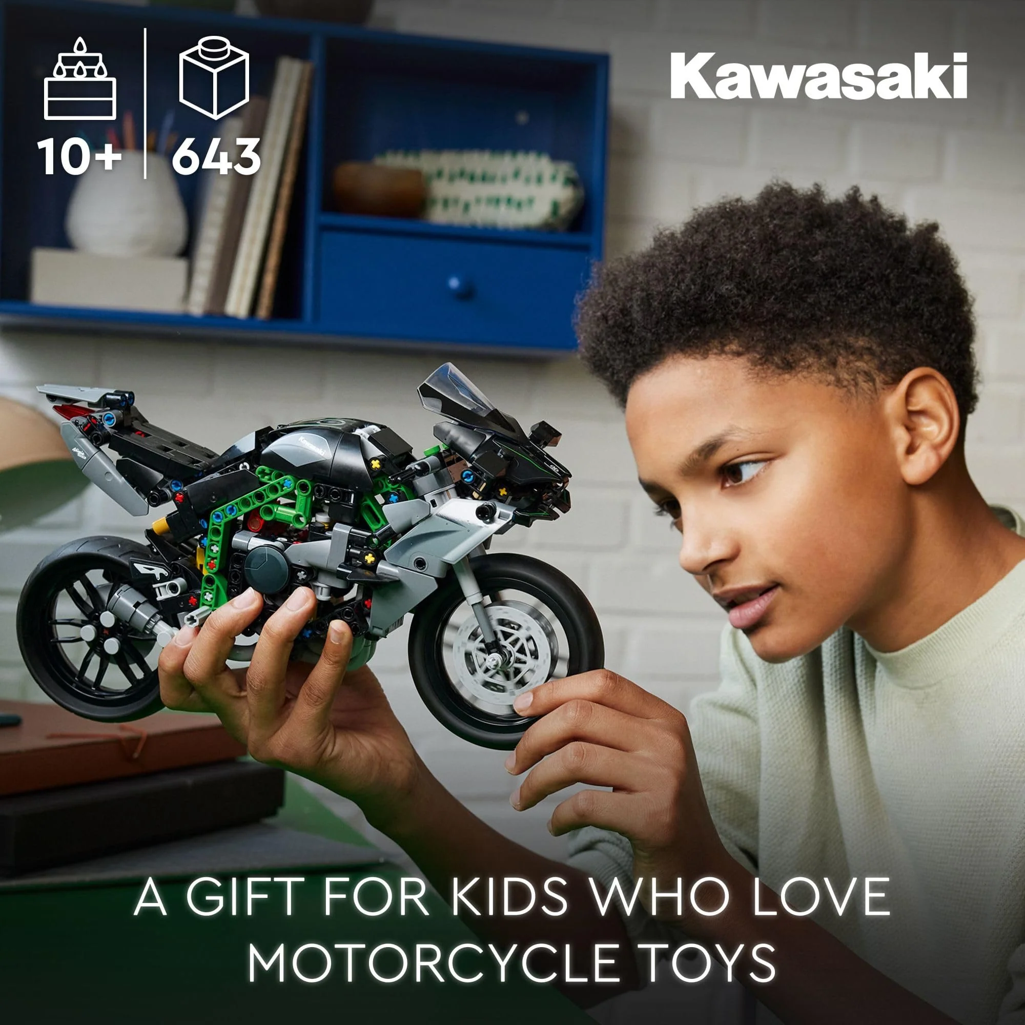 LEGO Technic Kawasaki Ninja H2R Motorcycle Toy - Building Toys for Kids, Boys & Girls, Ages 10+ with Kickstand for Display - Model Kit Gift for Christmas - 42170 - Image 6