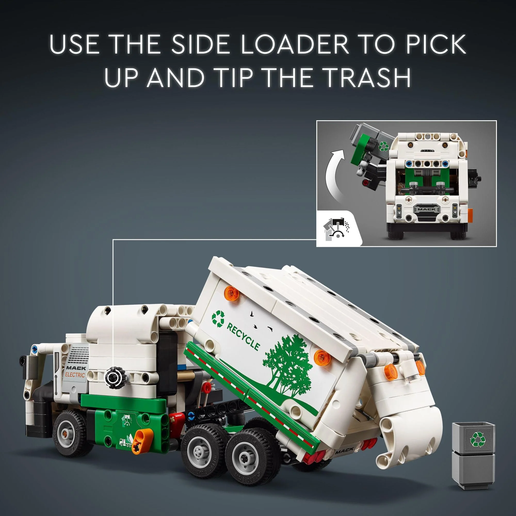 LEGO Technic Mack LR Electric Garbage Truck Toy, Buildable Kids Truck for Pretend Play, Great Gift for Boys, Girls and Kids Ages 8 and Up who Love Recycling Truck Toys and Vehicles, 42167 - Image 5