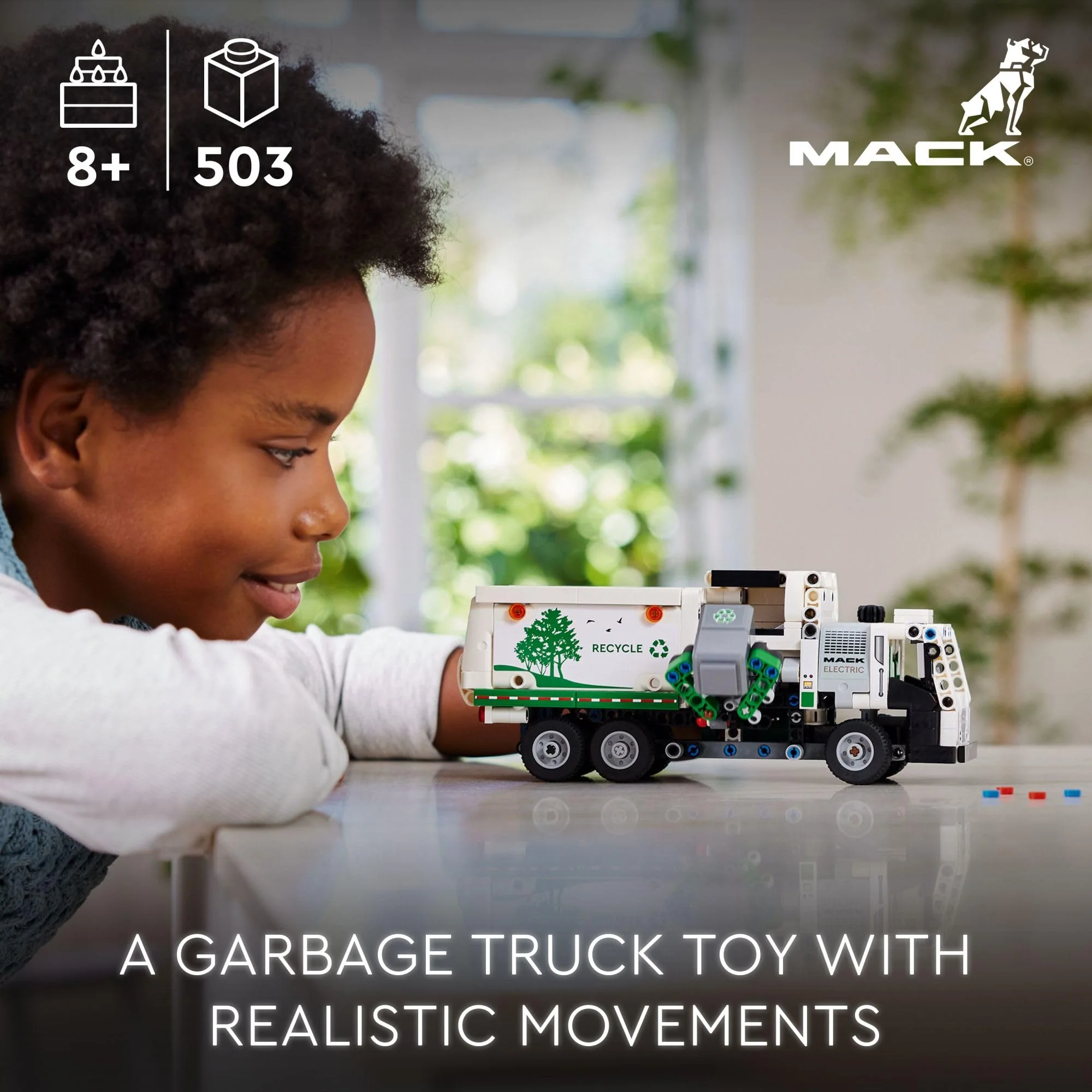 LEGO Technic Mack LR Electric Garbage Truck Toy, Buildable Kids Truck for Pretend Play, Great Gift for Boys, Girls and Kids Ages 8 and Up who Love Recycling Truck Toys and Vehicles, 42167 - Image 6
