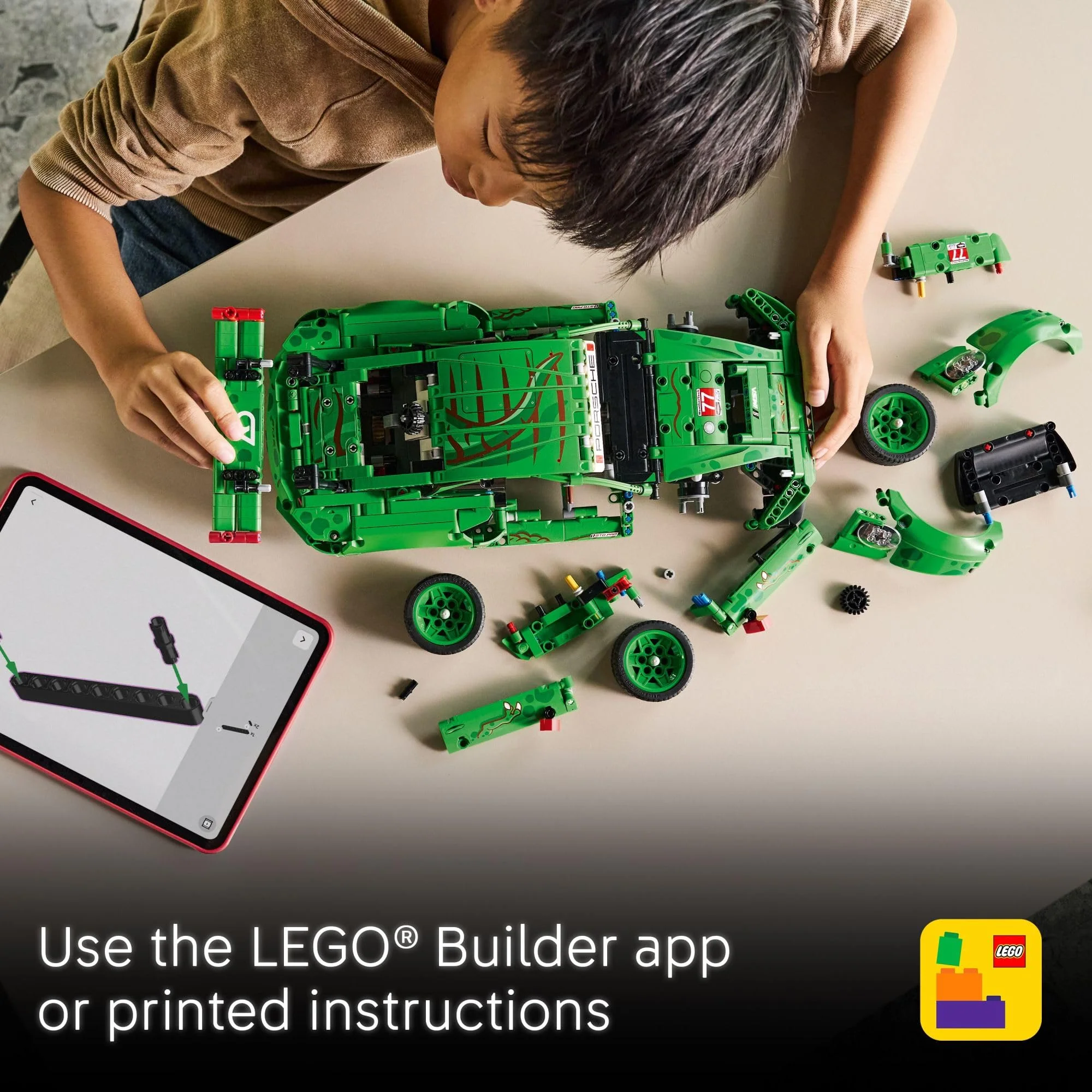 LEGO Technic Porsche 911 GT3 R Rexy AO Racing Car Building Toy for Boys & Girls - Car Toy W/Realistic Steering & 6-Cylinder Engine for Kids & Auto Fans, Ages 11+  - 42224 - Image 2