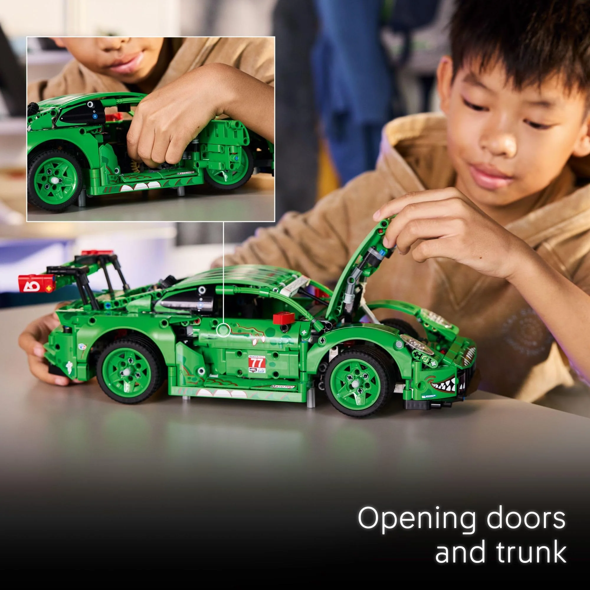 LEGO Technic Porsche 911 GT3 R Rexy AO Racing Car Building Toy for Boys & Girls - Car Toy W/Realistic Steering & 6-Cylinder Engine for Kids & Auto Fans, Ages 11+  - 42224 - Image 3
