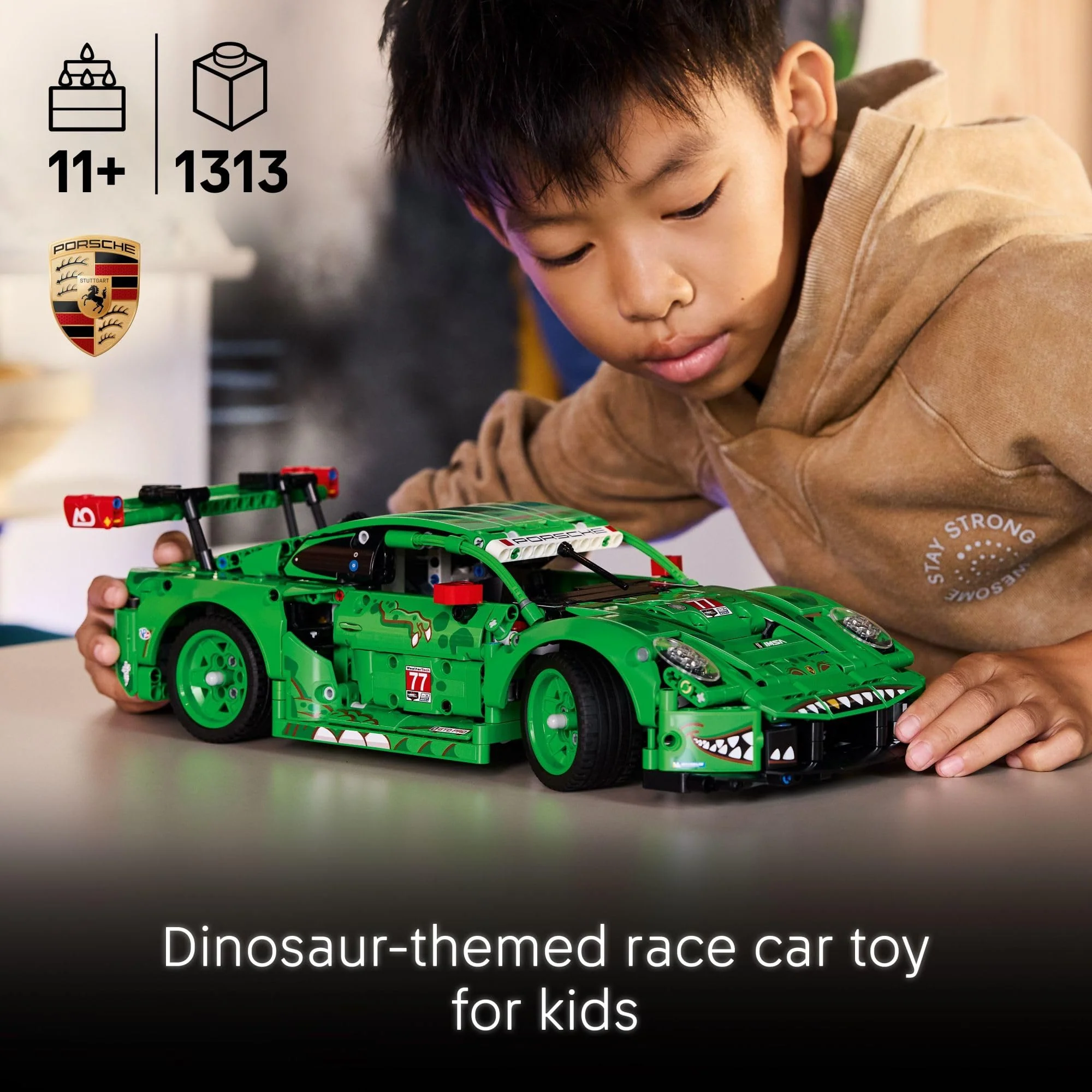 LEGO Technic Porsche 911 GT3 R Rexy AO Racing Car Building Toy for Boys & Girls - Car Toy W/Realistic Steering & 6-Cylinder Engine for Kids & Auto Fans, Ages 11+  - 42224 - Image 6