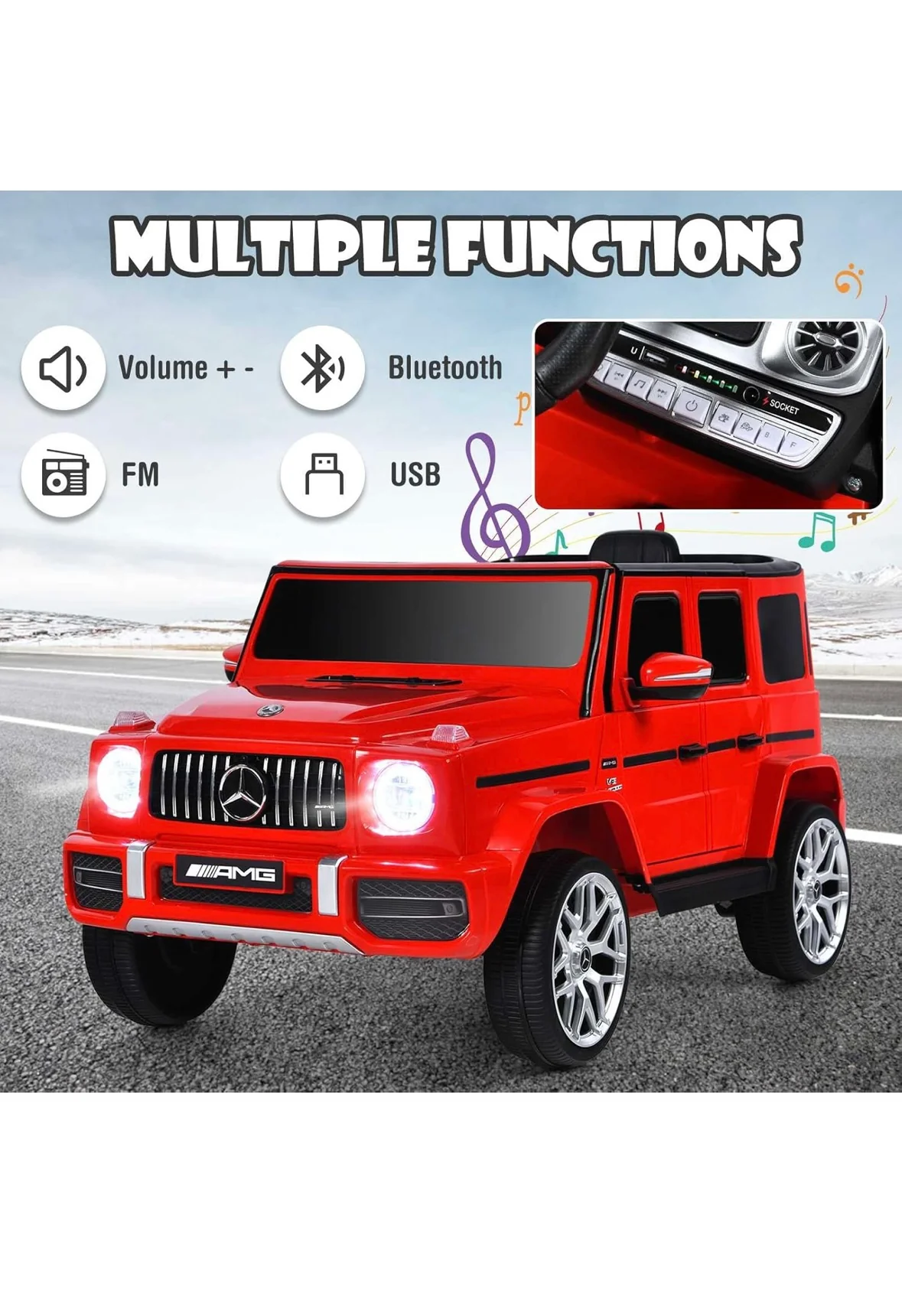 Licensed Mercedes-AMG G63 Ride On Car, with remote control,MP3player ,electric ride on car free shipping - Image 3