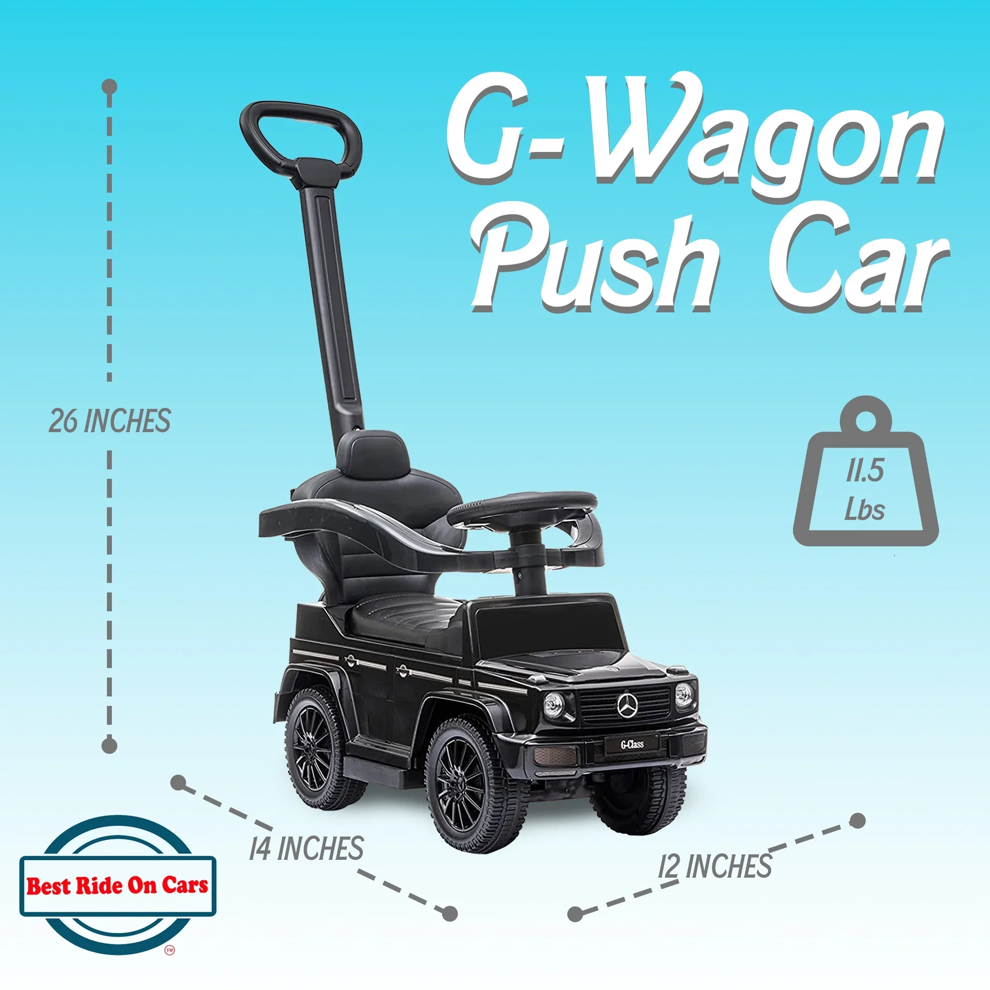 Little Kid's Mercedes G-Wagon Push Car 3 In 1, Best Ride On Cars - Image 4