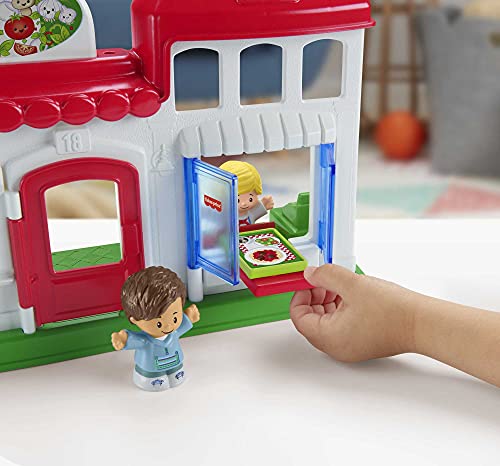 Little People We Deliver Pizza Place, Pizza Kitchen playset with Push-Along Toy Vehicle and Figures for Toddlers and Preschool Kids - Image 7