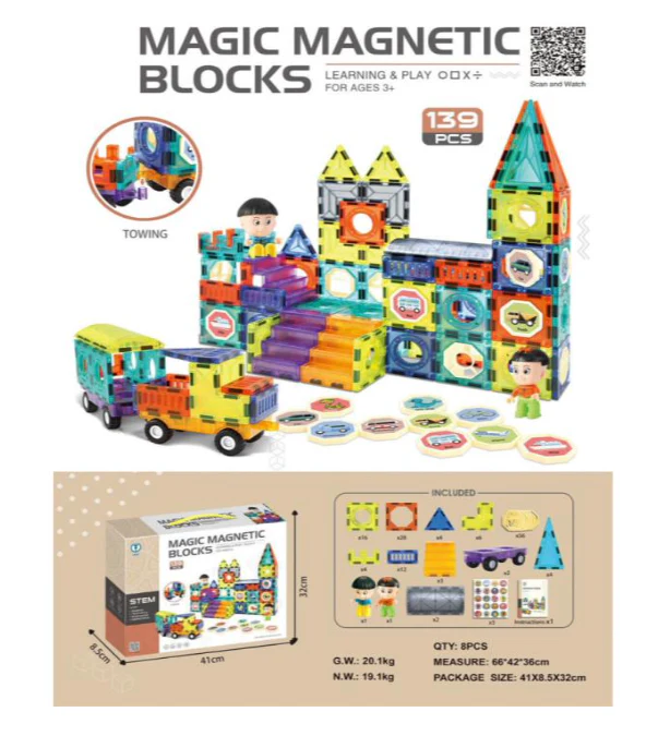Magic Magnetic Paradise (Color Window Magnetic Film Bricks) 139pcs