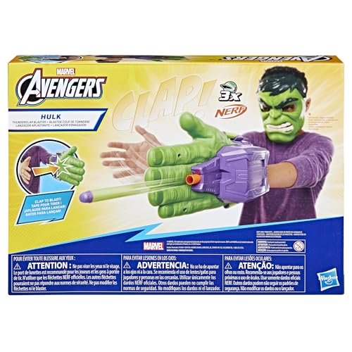 Marvel Avengers Hulk Thunderclap Blaster Roleplay Toy with 3 NERF Darts, Super Hero Toys for Kids Ages 5+ - Image 22