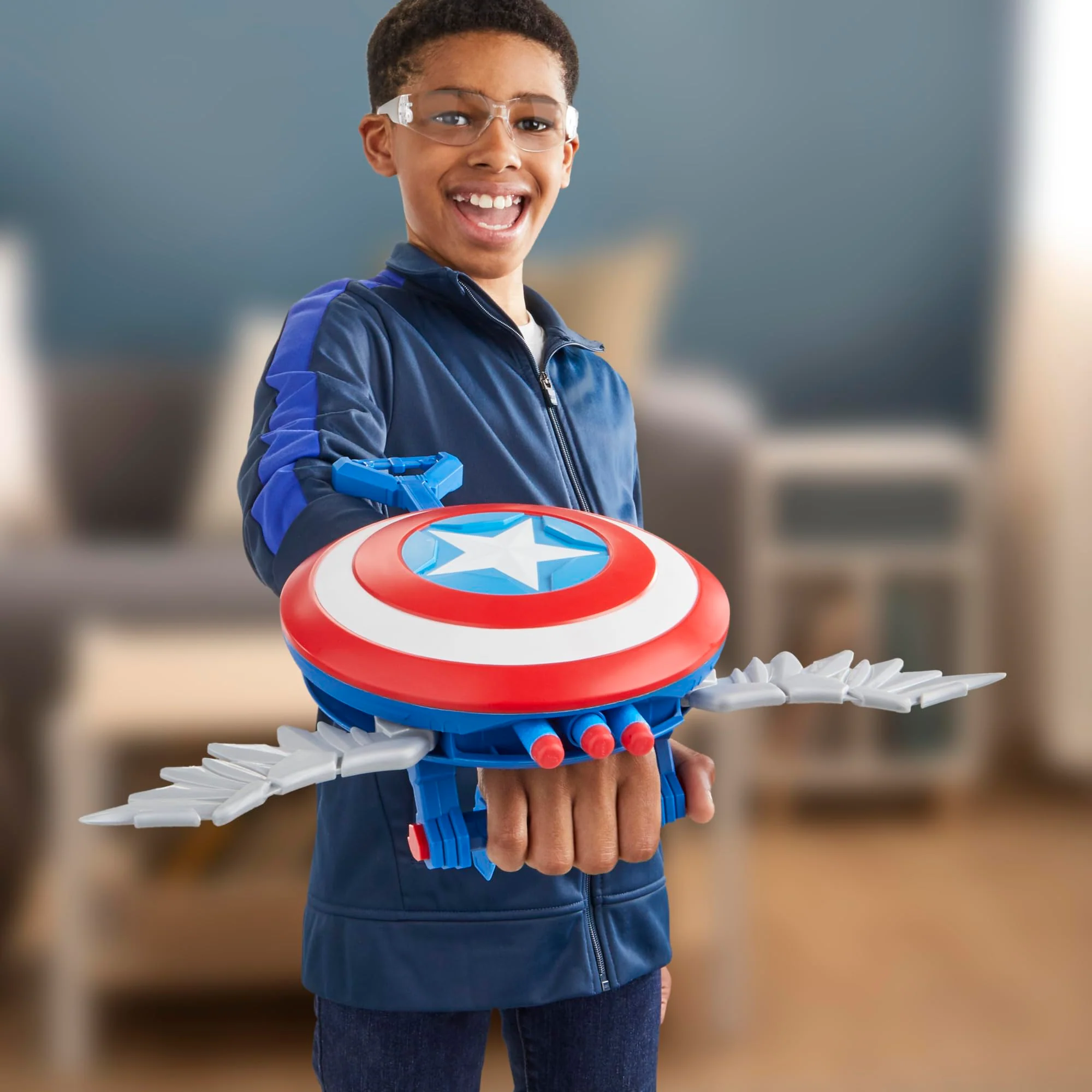 Marvel Studios Captain America Brave New World NERF Skyshot Blaster, Shield Roleplay Toy, Super Hero Toys for Kids 5 and Up - Image 11