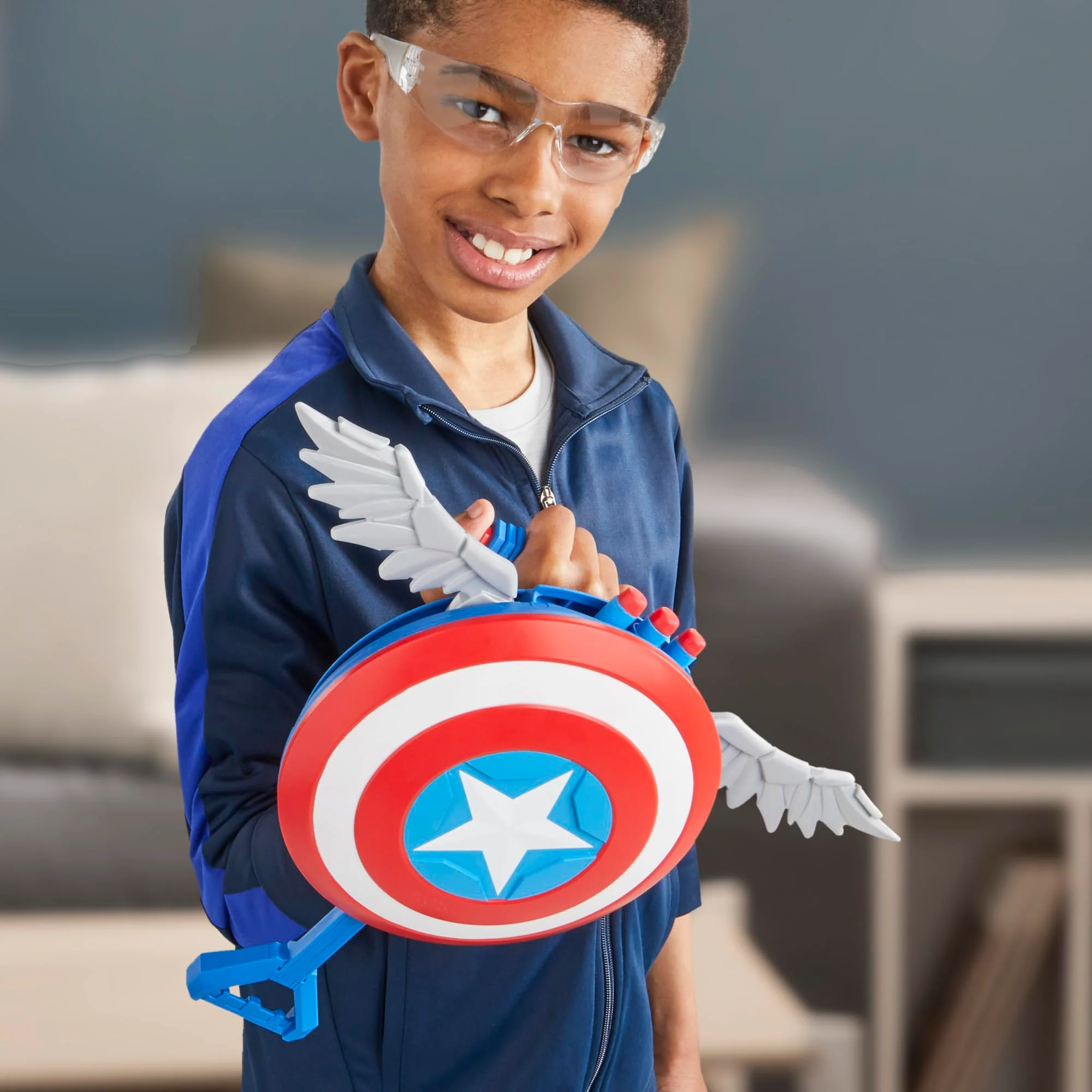 Marvel Studios Captain America Brave New World NERF Skyshot Blaster, Shield Roleplay Toy, Super Hero Toys for Kids 5 and Up - Image 12