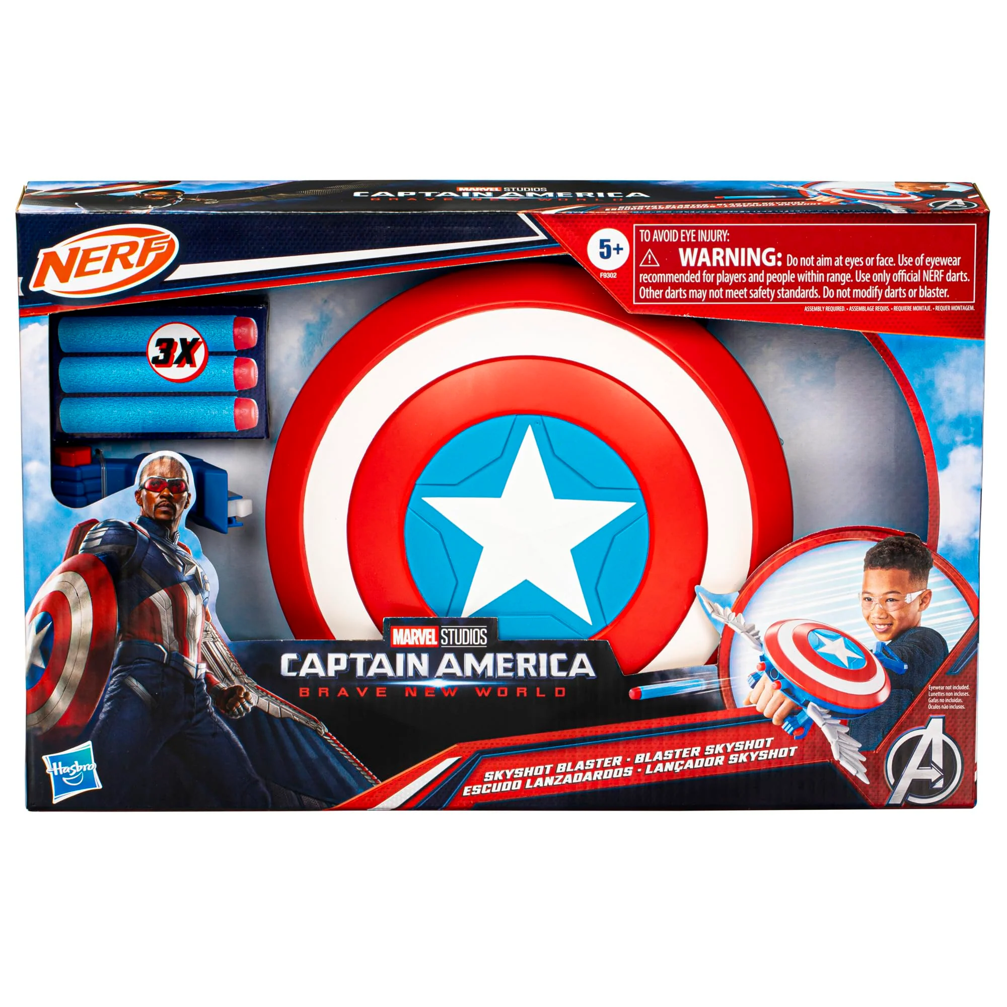 Marvel Studios Captain America Brave New World NERF Skyshot Blaster, Shield Roleplay Toy, Super Hero Toys for Kids 5 and Up - Image 13