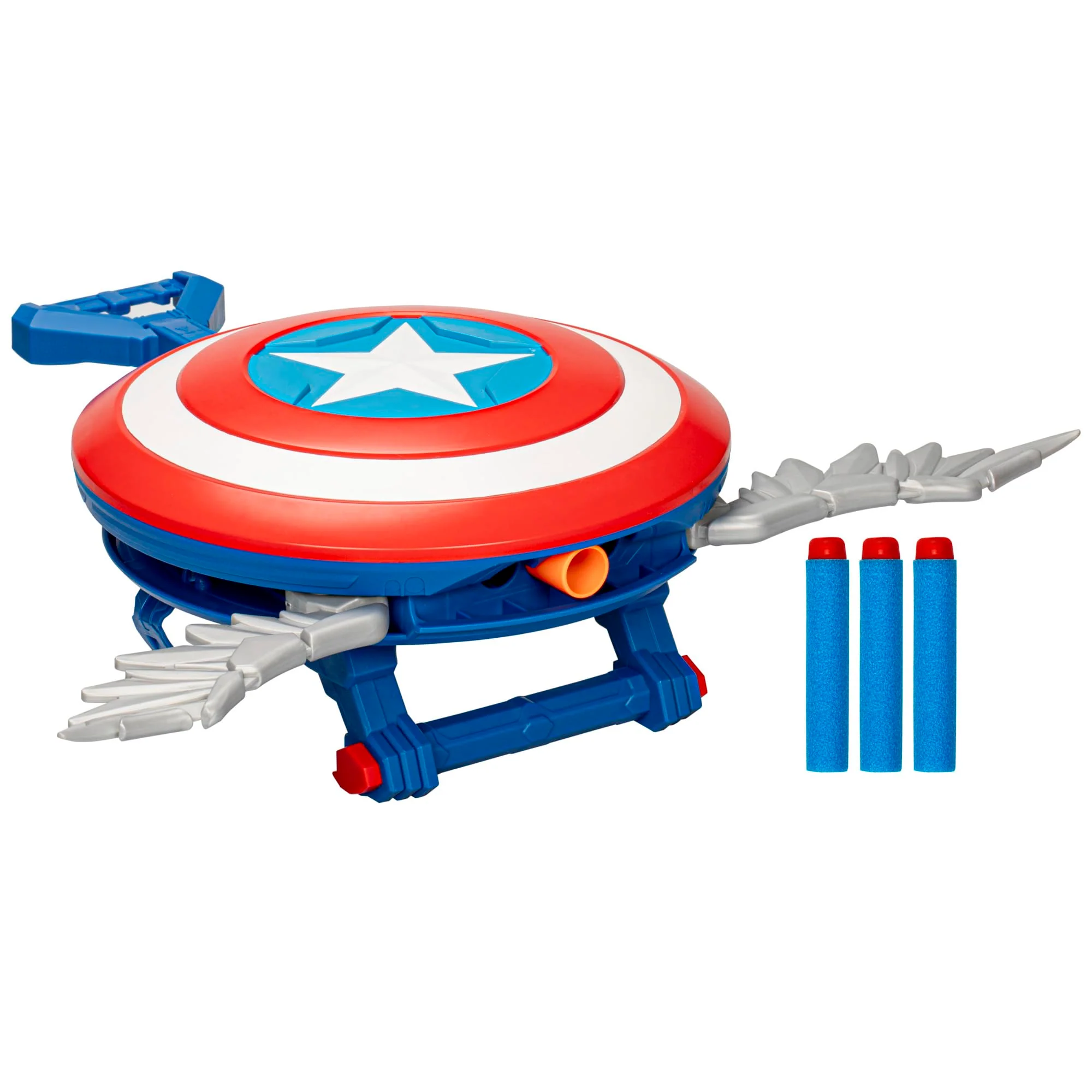 Marvel Studios Captain America Brave New World NERF Skyshot Blaster, Shield Roleplay Toy, Super Hero Toys for Kids 5 and Up - Image 2