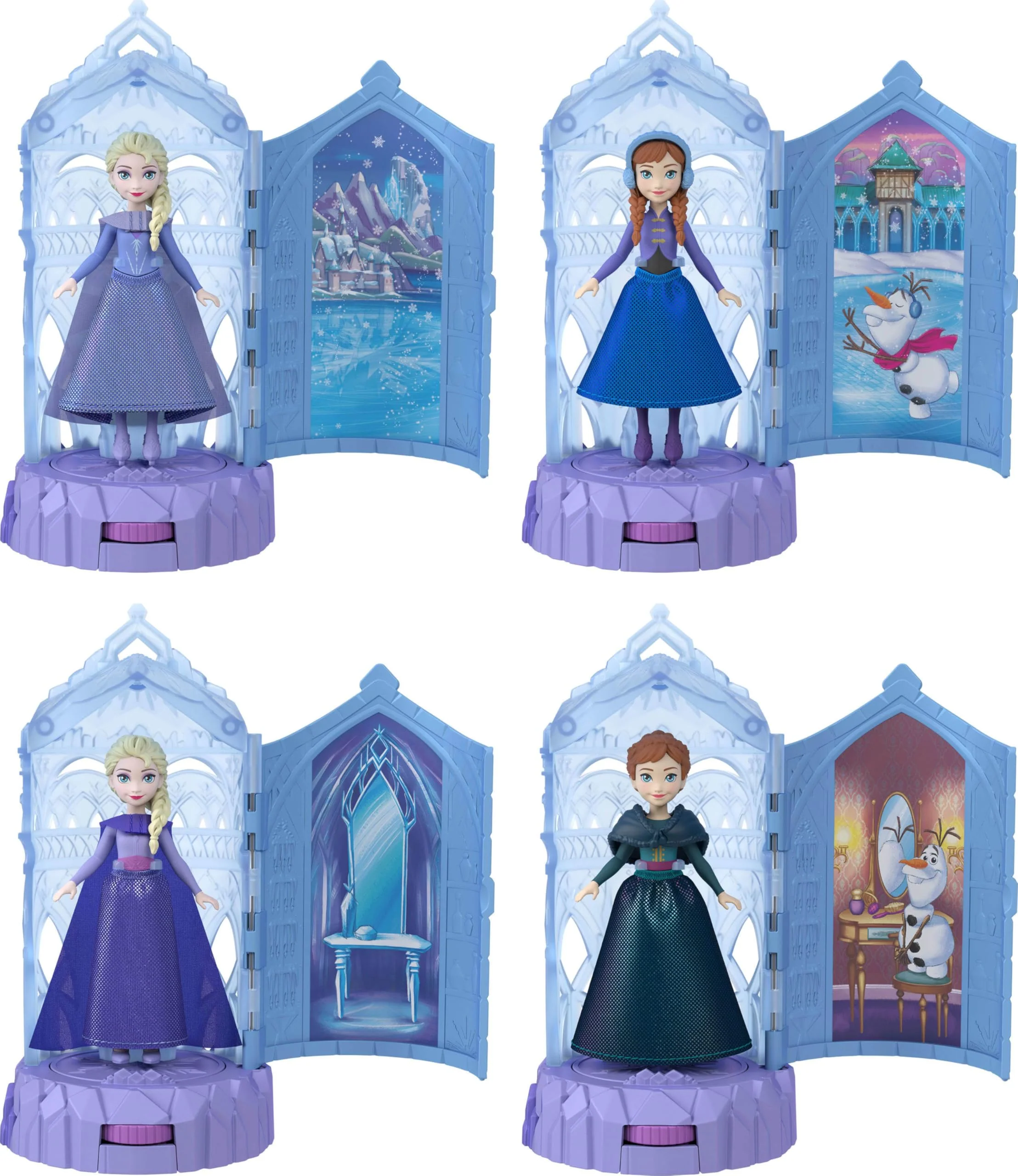 Mattel Disney Frozen Surprise Small Dolls & Mini Castle Playsets with Spinning Doll Reveal, Ice Castle Spin Surprise from Movies (Styles May Vary) - Image 2