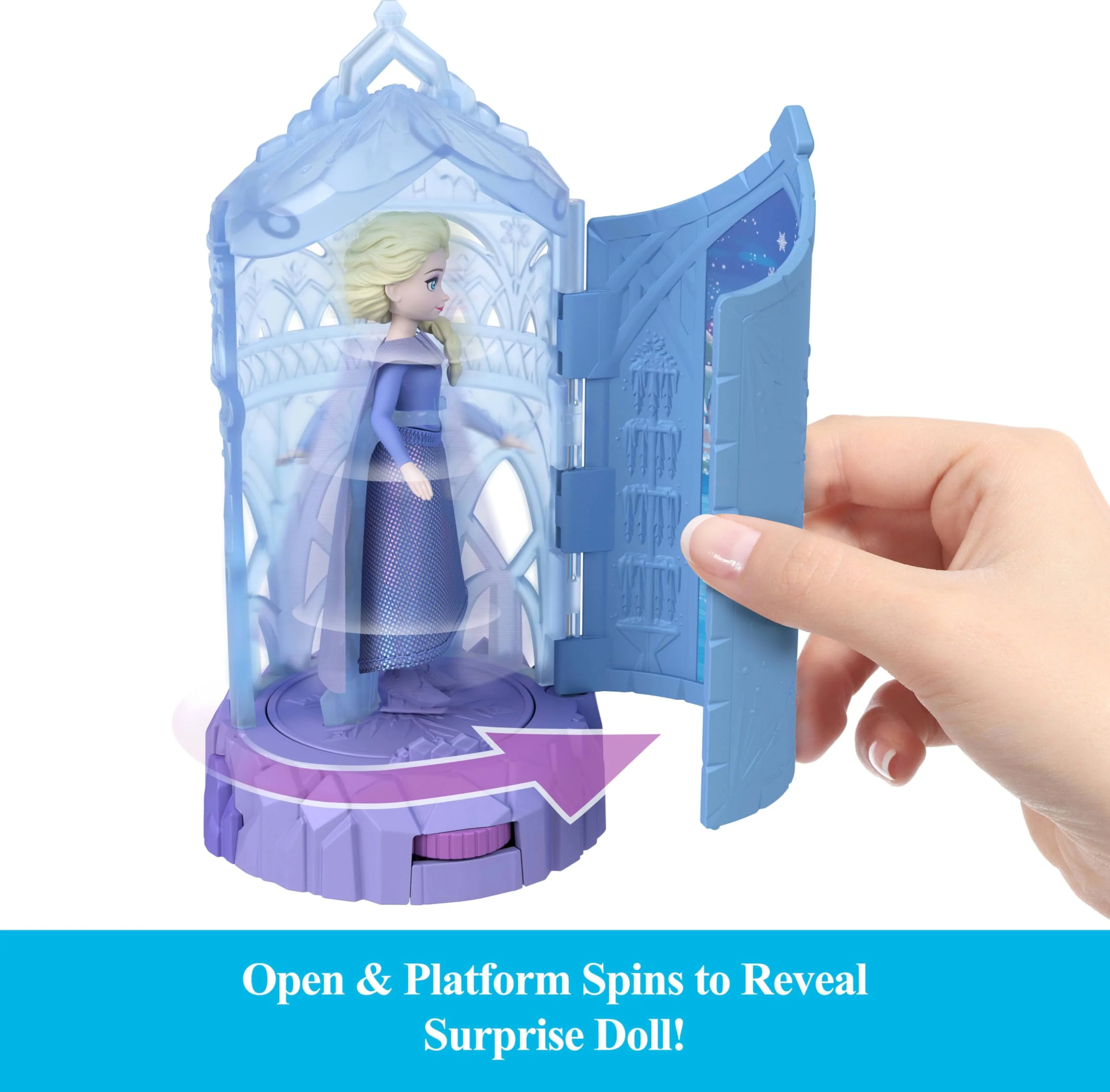 Mattel Disney Frozen Surprise Small Dolls & Mini Castle Playsets with Spinning Doll Reveal, Ice Castle Spin Surprise from Movies (Styles May Vary) - Image 5