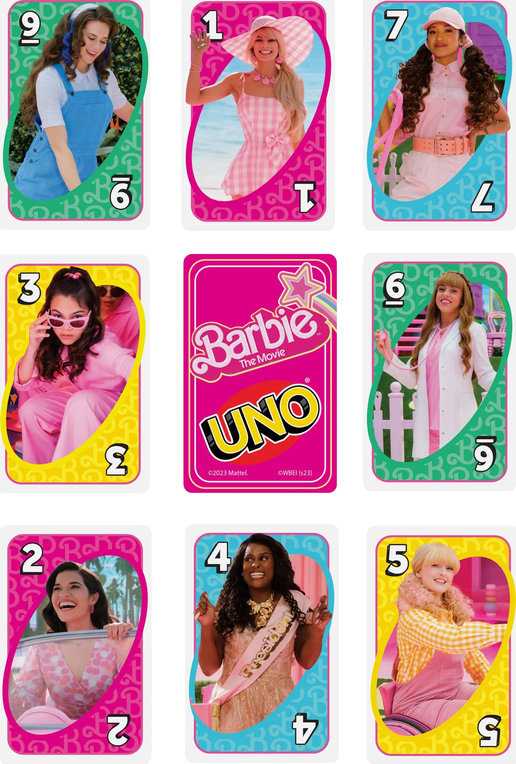 Mattel Games UNO Barbie The Movie Card Game for Kids & Adults Featuring Characters Graphics & Special Rule, 2 to 10 Players - Image 3