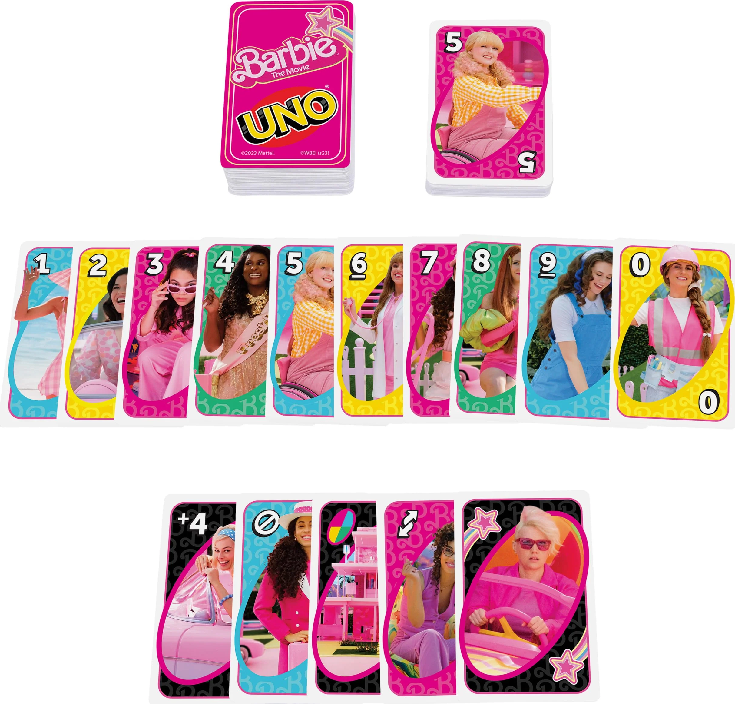 Mattel Games UNO Barbie The Movie Card Game for Kids & Adults Featuring Characters Graphics & Special Rule, 2 to 10 Players - Image 4