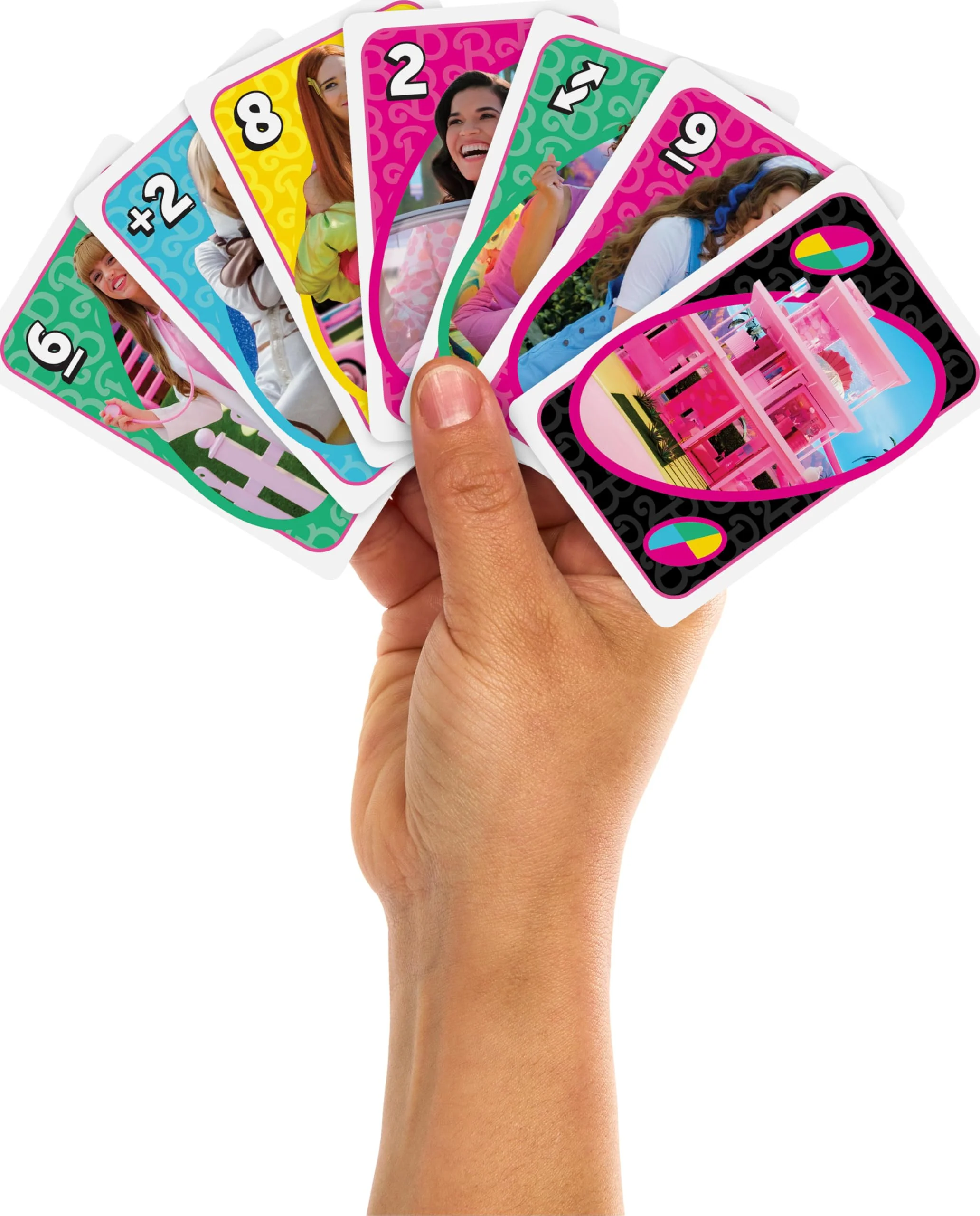 Mattel Games UNO Barbie The Movie Card Game for Kids & Adults Featuring Characters Graphics & Special Rule, 2 to 10 Players - Image 5