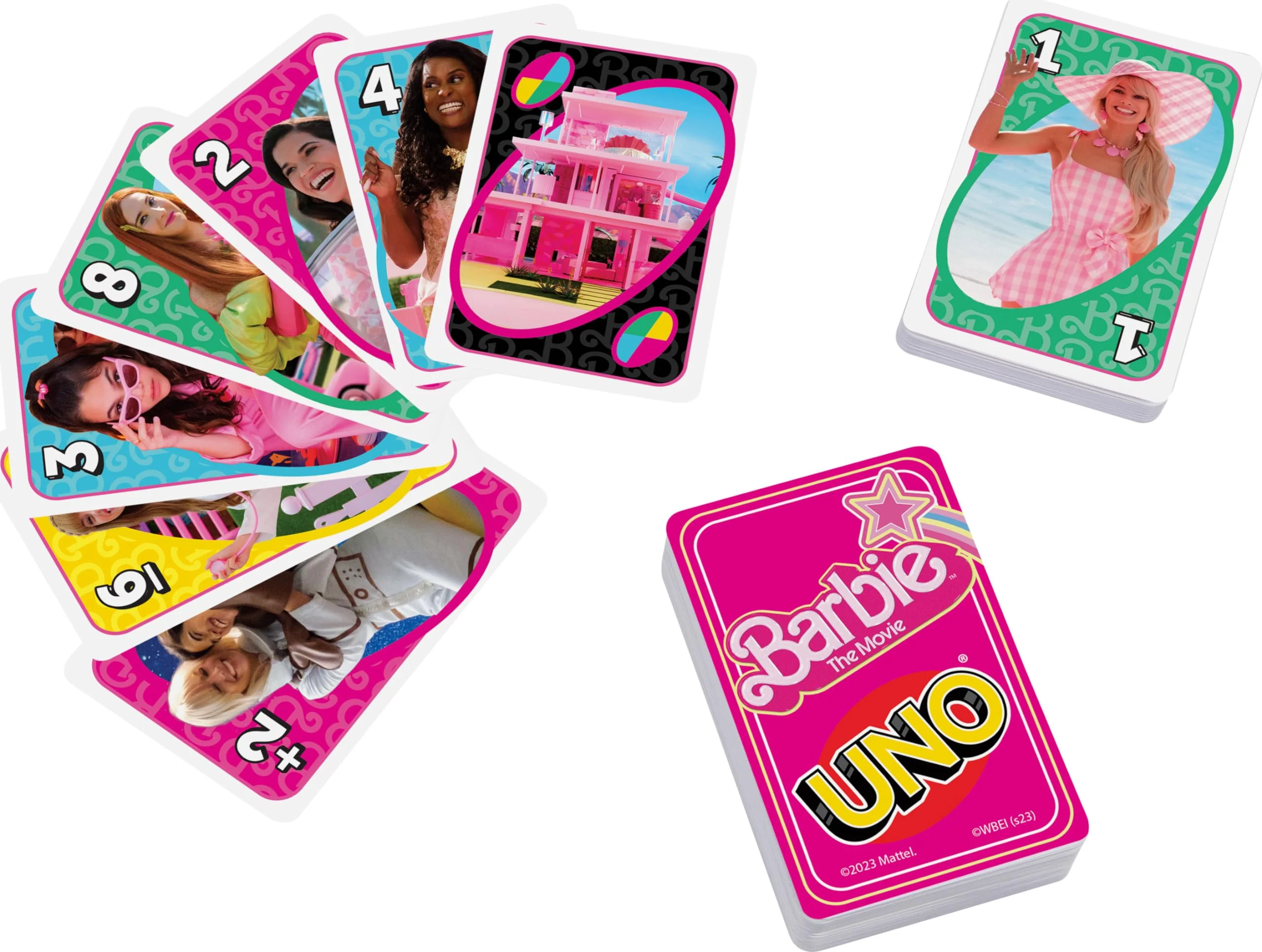 Mattel Games UNO Barbie The Movie Card Game for Kids & Adults Featuring Characters Graphics & Special Rule, 2 to 10 Players - Image 6