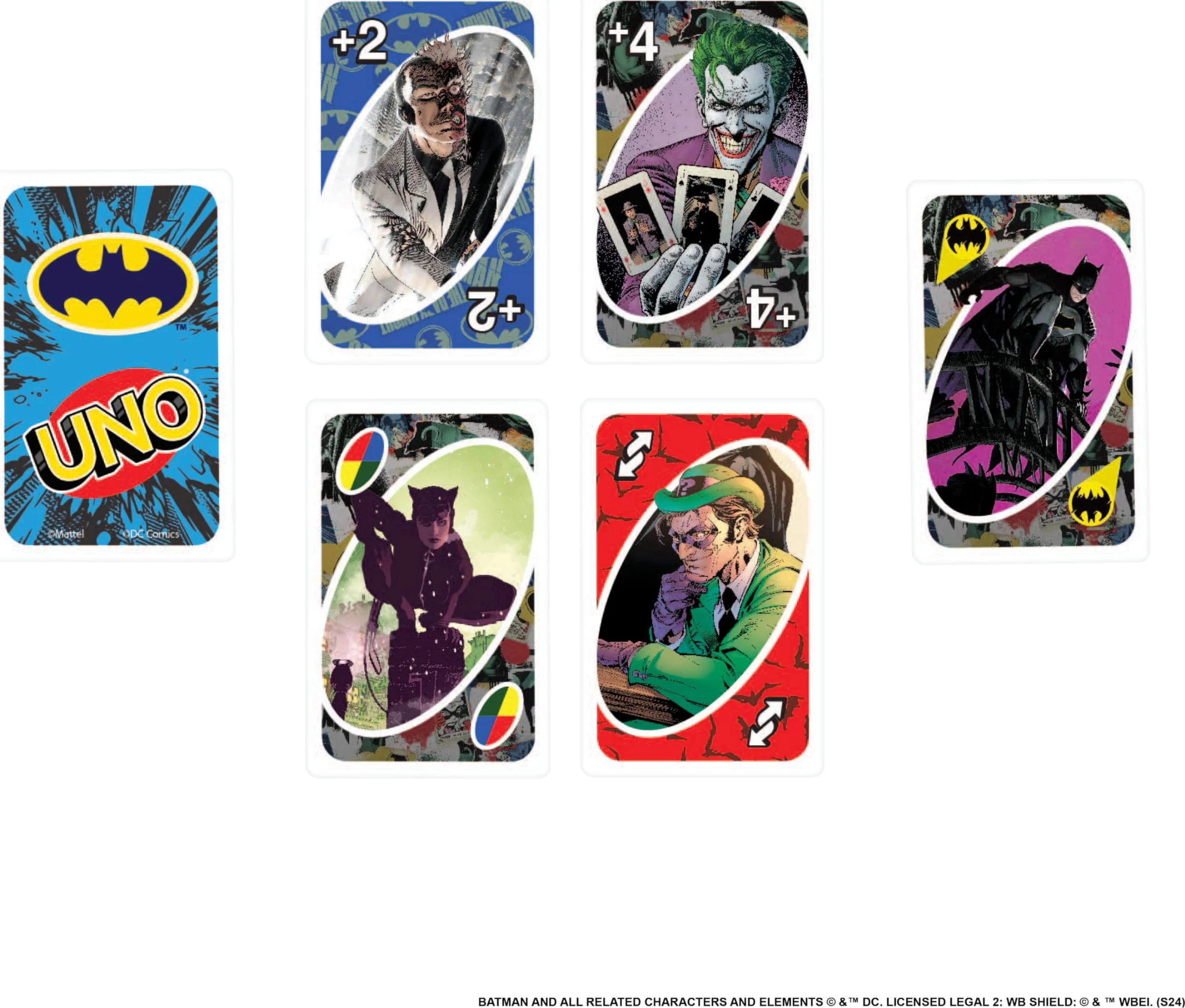 Mattel Games UNO Batman Card Game for Kids, Adults & Family with Collectible Deck & Special Rule Inspired by Batman Comics - Image 5