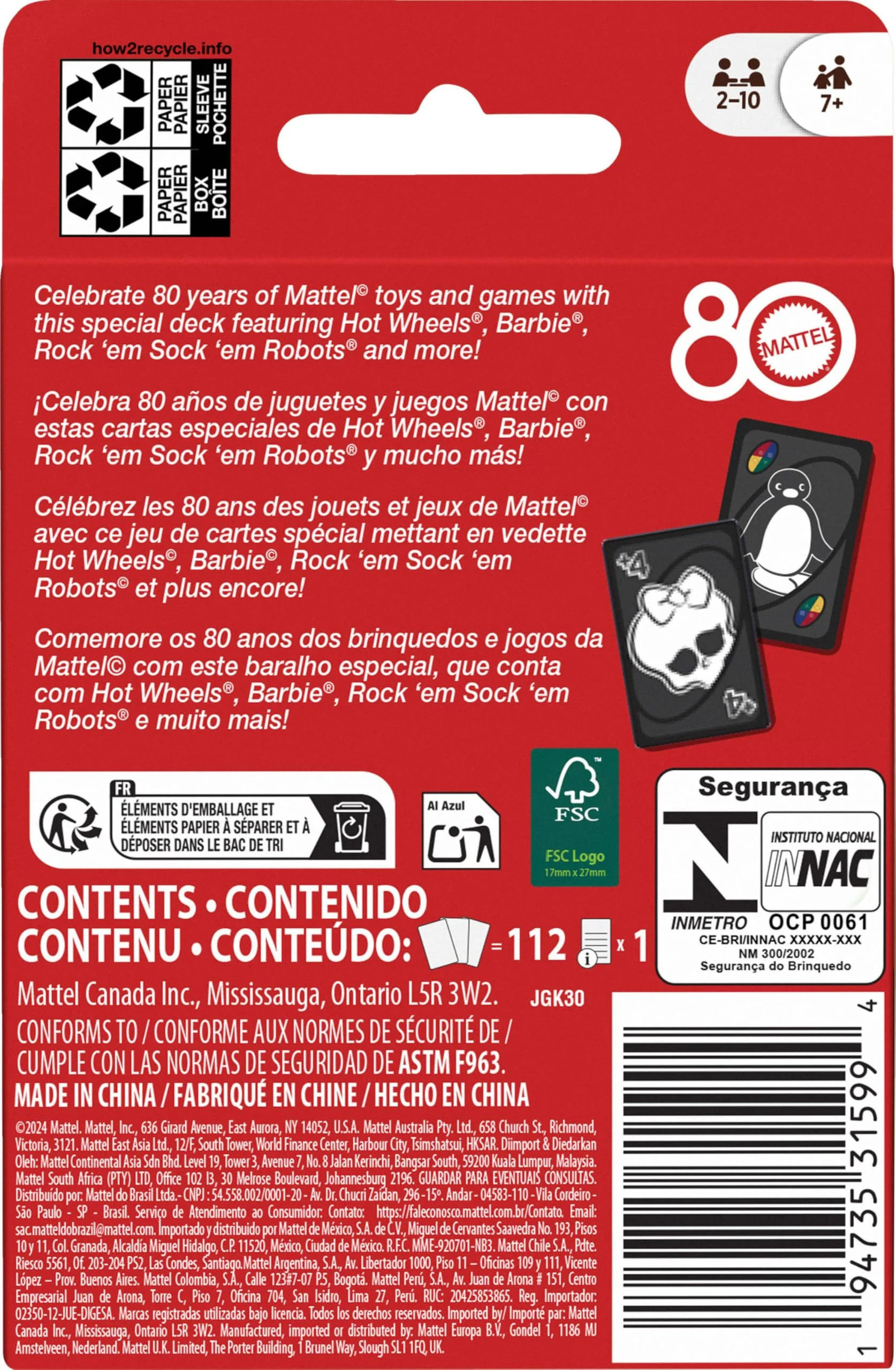 Mattel Games UNO Mattel 80th Ruby Red Card Game for Kids, Adults & Family Nights, Game Nights, Travel, Camping & Parties. - Image 2