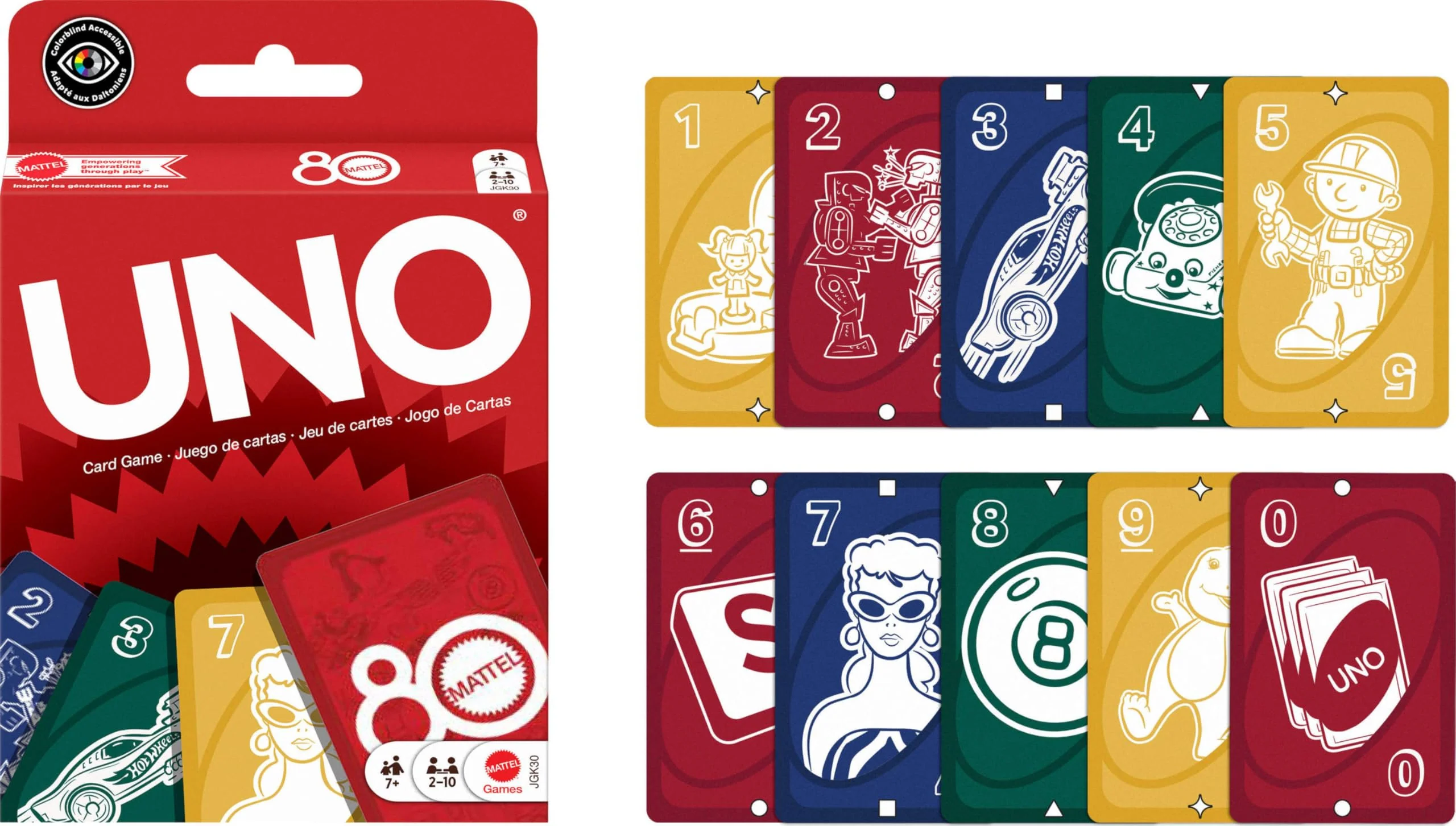 Mattel Games UNO Mattel 80th Ruby Red Card Game for Kids, Adults & Family Nights, Game Nights, Travel, Camping & Parties. - Image 3