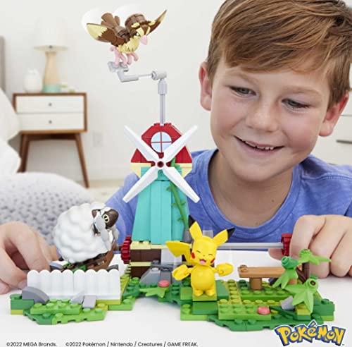 MEGA Pokémon Action Figure Building Toy Set, Countryside Windmill With 240 Pieces, Motion And 3 Poseable Characters, Gift Idea For Kids - Image 4