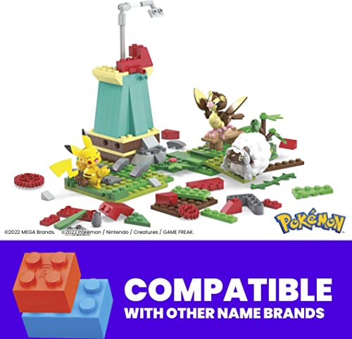 MEGA Pokémon Action Figure Building Toy Set, Countryside Windmill With 240 Pieces, Motion And 3 Poseable Characters, Gift Idea For Kids - Image 5