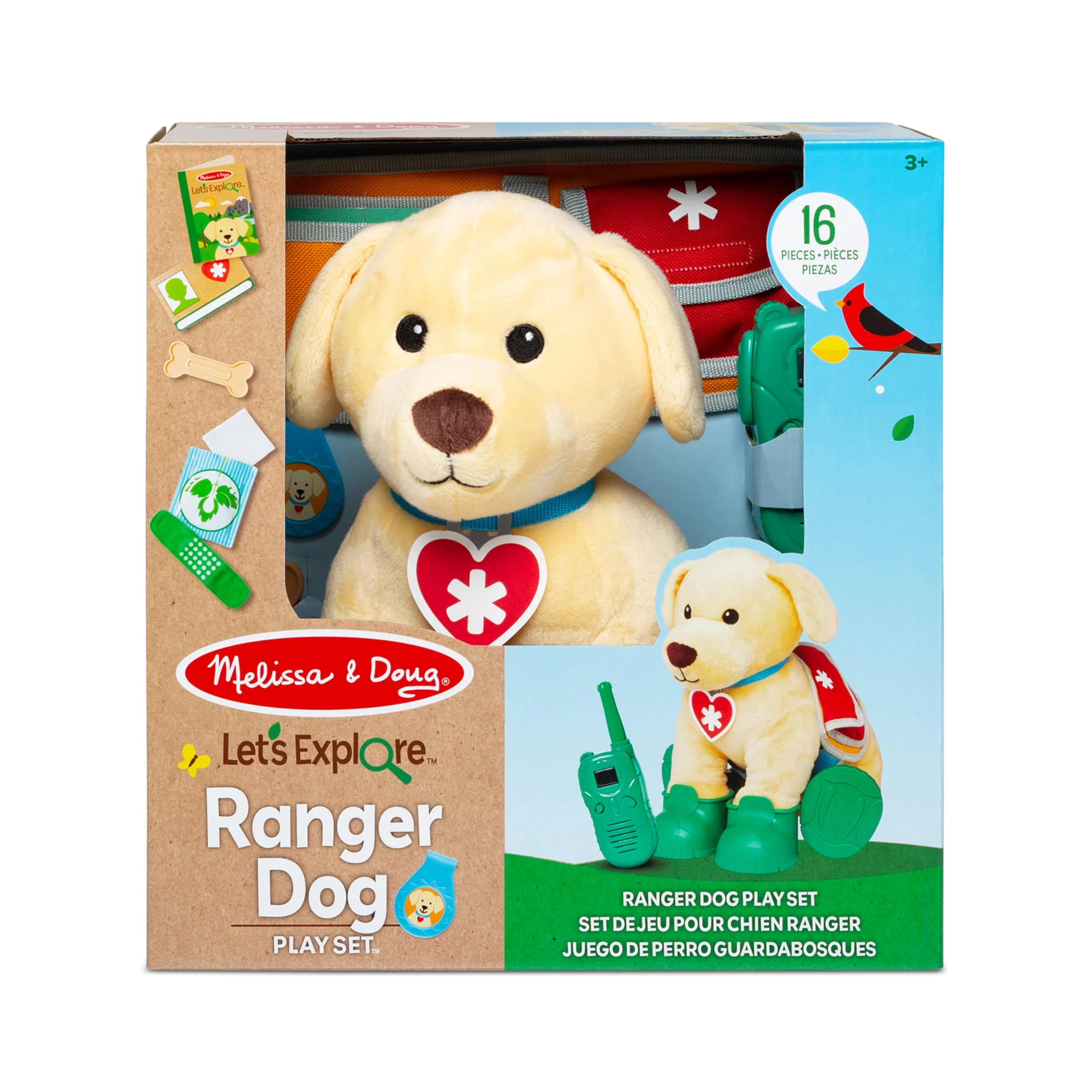 Melissa & Doug Let’s Explore™ Ranger Dog Plush with Search and Rescue Gear Search and Rescue Dog Stuffed Animal for Kids Ages 3+ - Image 6