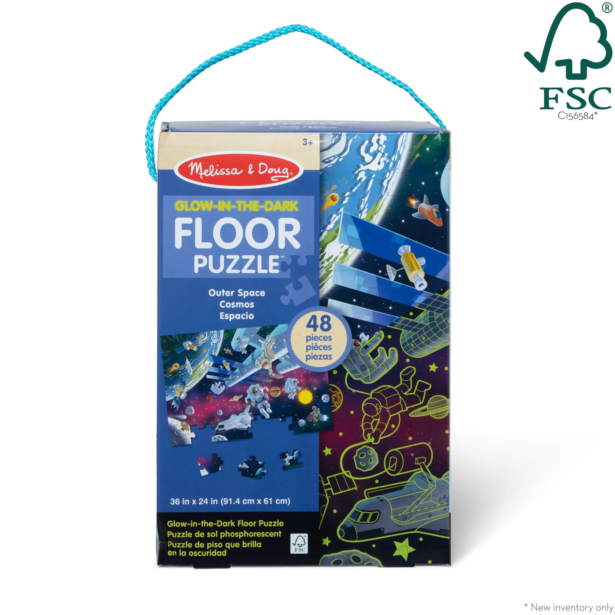 Melissa & Doug Outer Space Glow-in-The-Dark Cardboard Jigsaw Floor Puzzle – 48 Pieces, for Boys and Girls 3+ - FSC-Certified Materials - Image 10