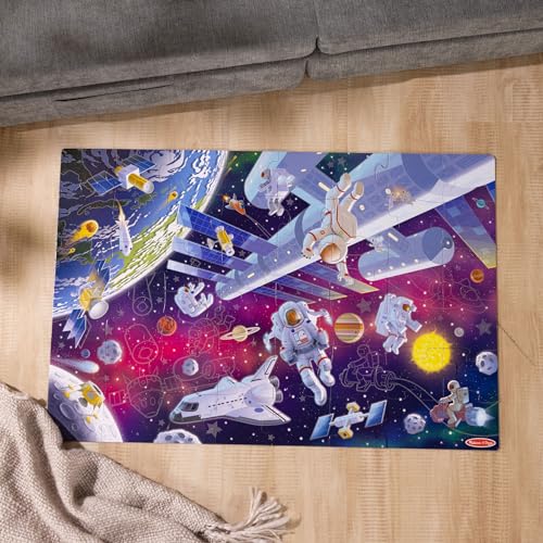 Melissa & Doug Outer Space Glow-in-The-Dark Cardboard Jigsaw Floor Puzzle – 48 Pieces, for Boys and Girls 3+ - FSC-Certified Materials - Image 5