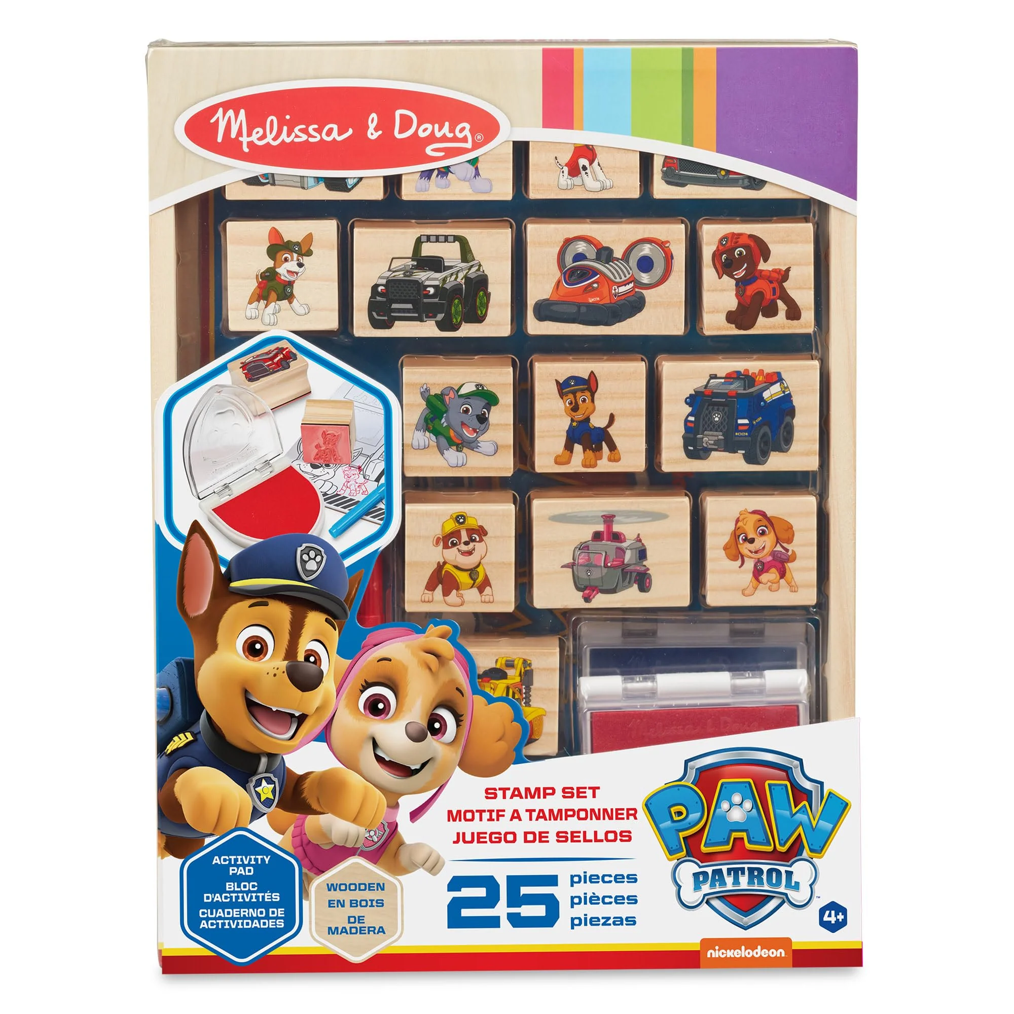 Melissa & Doug PAW Patrol Wooden Stamps Activity Set with Markers, Activity Pad (25 Pieces) - Image 9