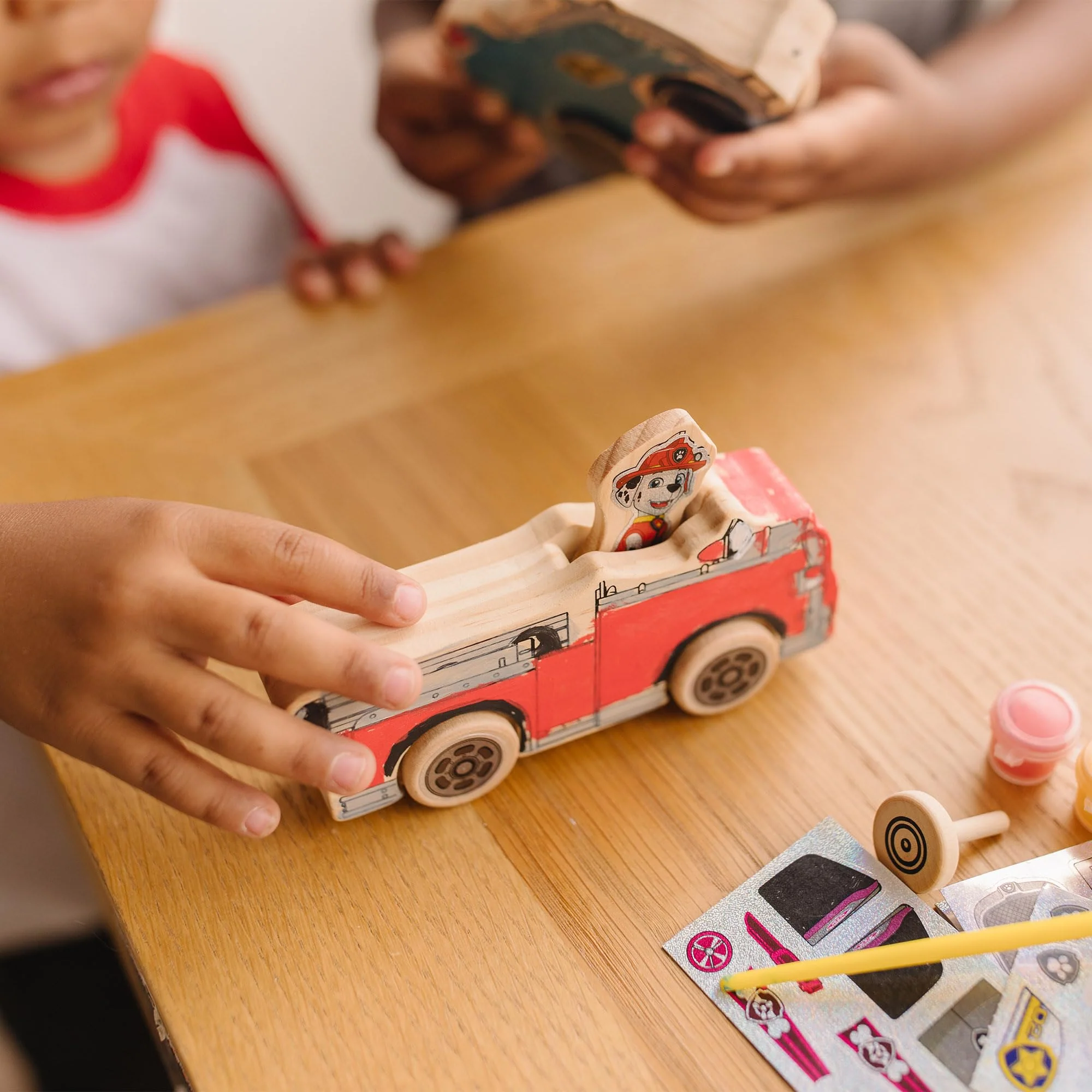 Melissa & Doug PAW Patrol Wooden Vehicles Craft Kit - 3 Decorate Your Own Vehicles, 3 Play Figures - Image 5