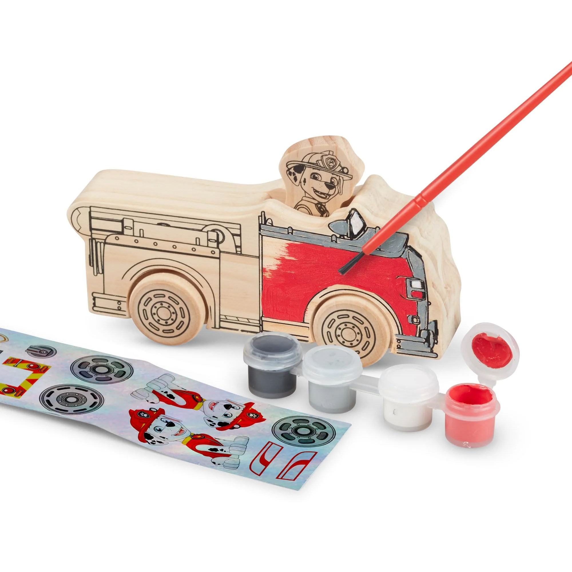 Melissa & Doug PAW Patrol Wooden Vehicles Craft Kit - 3 Decorate Your Own Vehicles, 3 Play Figures - Image 8